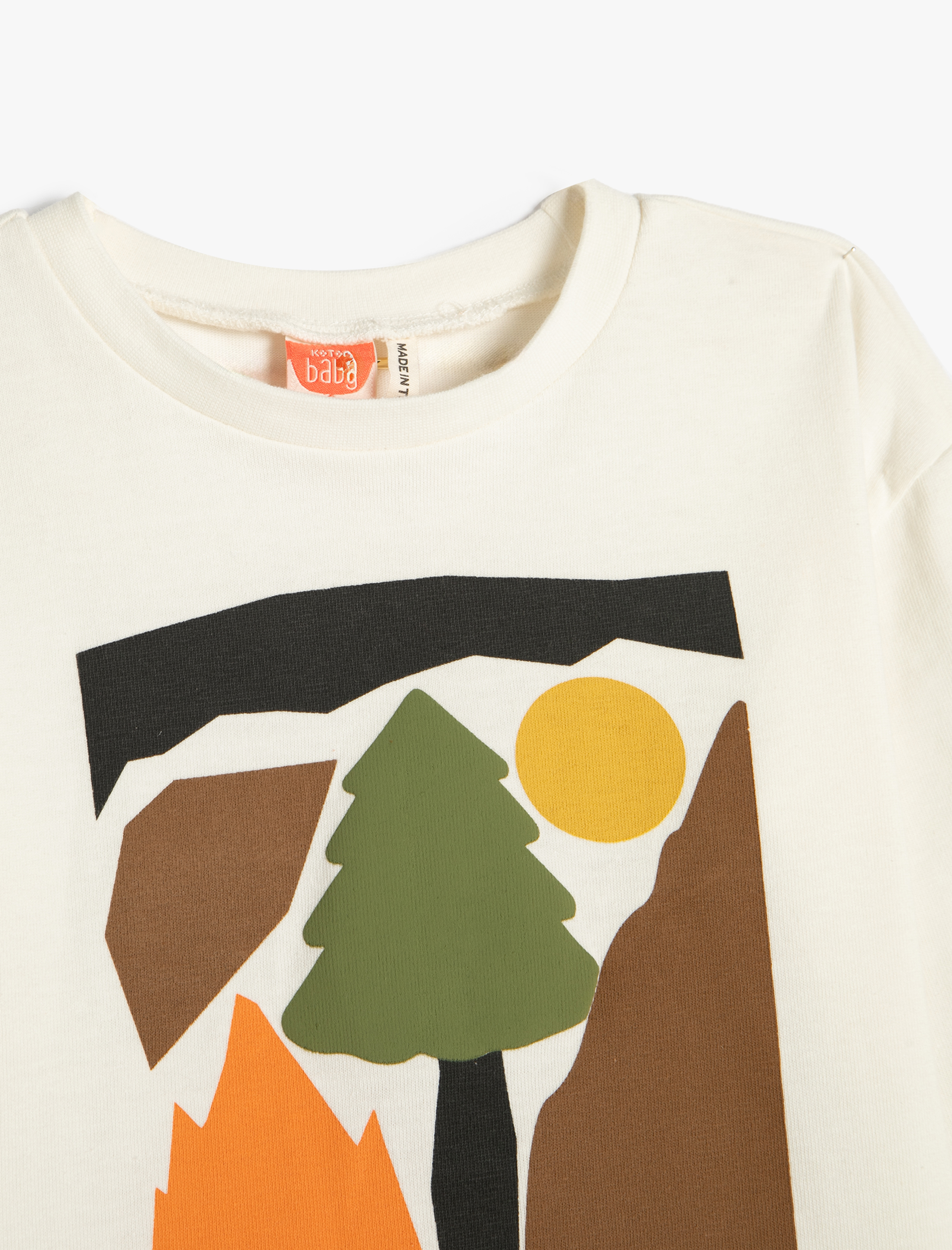  Erkek Bebek Sweatshirt Uzun Kollu Bisiklet Yaka Baskılı Pamuklu