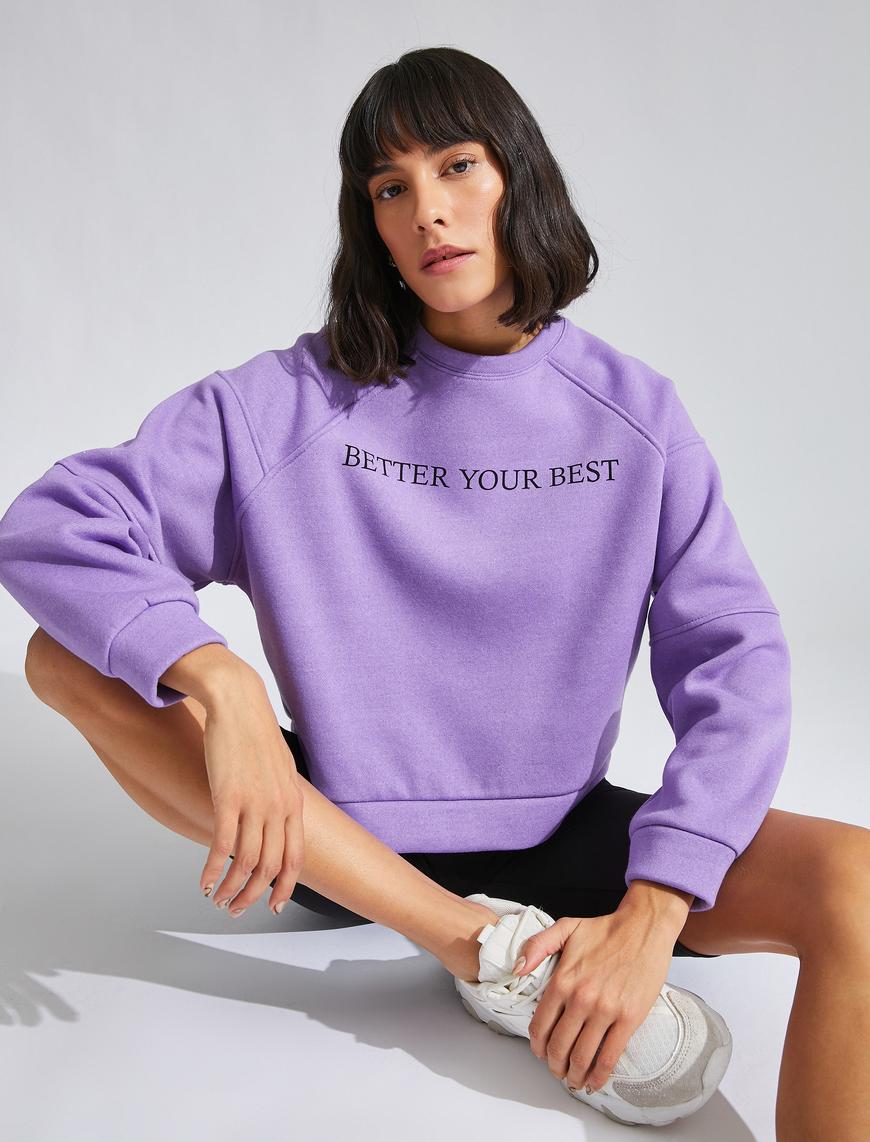   Pamuklu Baskılı Sweatshirt