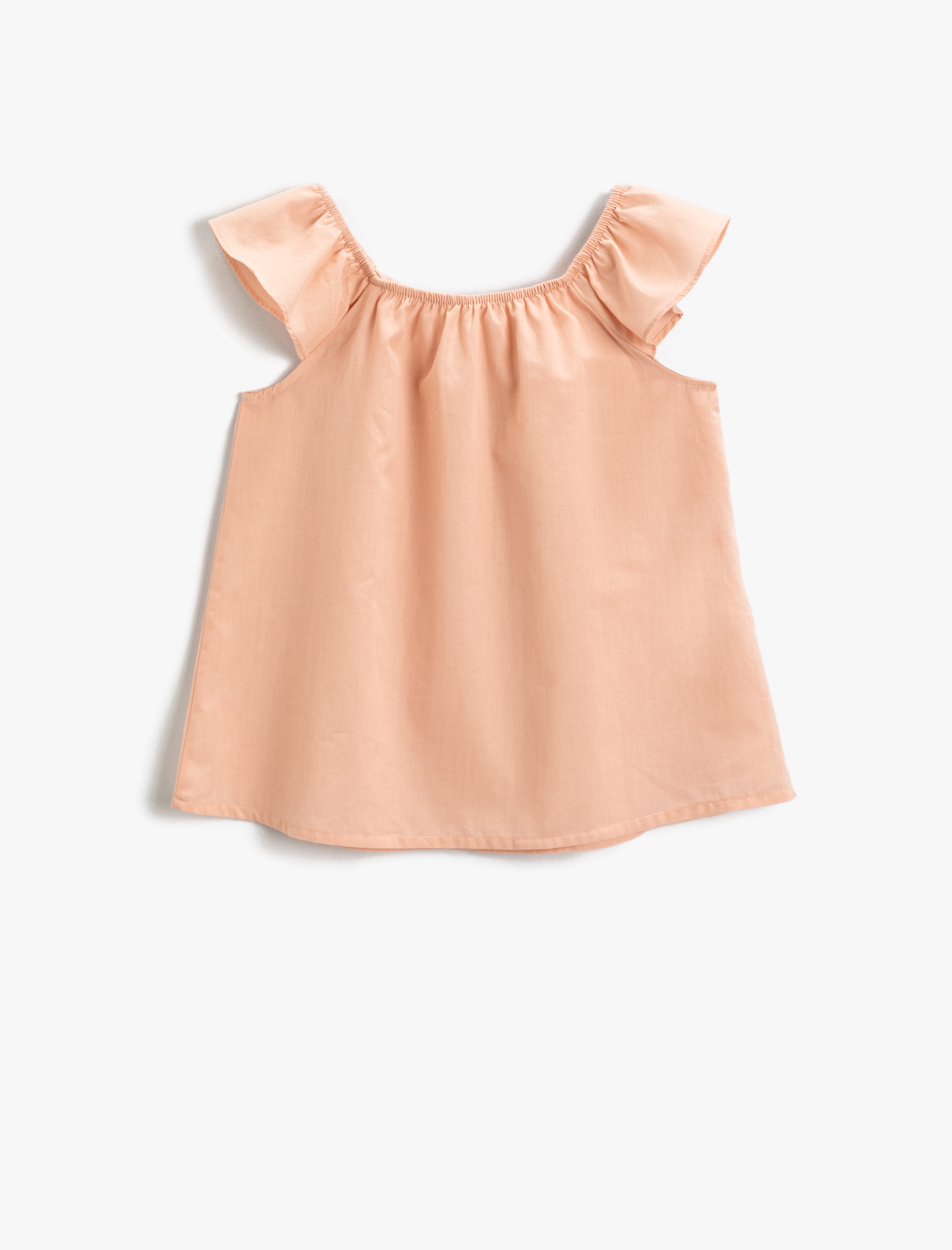  Kız Çocuk Kolları Fırfırlı Bluz Pamuklu