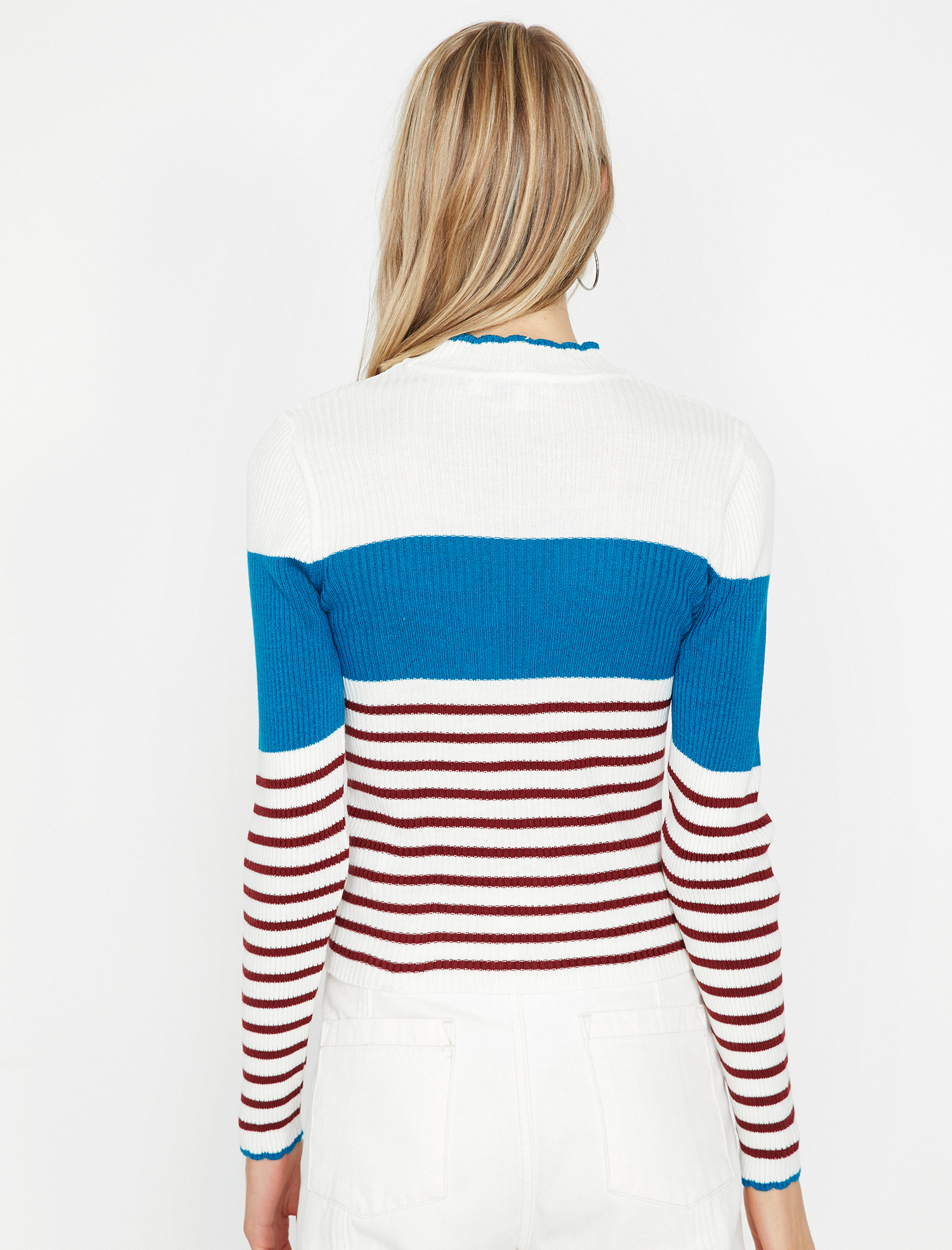   Çizgili Triko Kazak