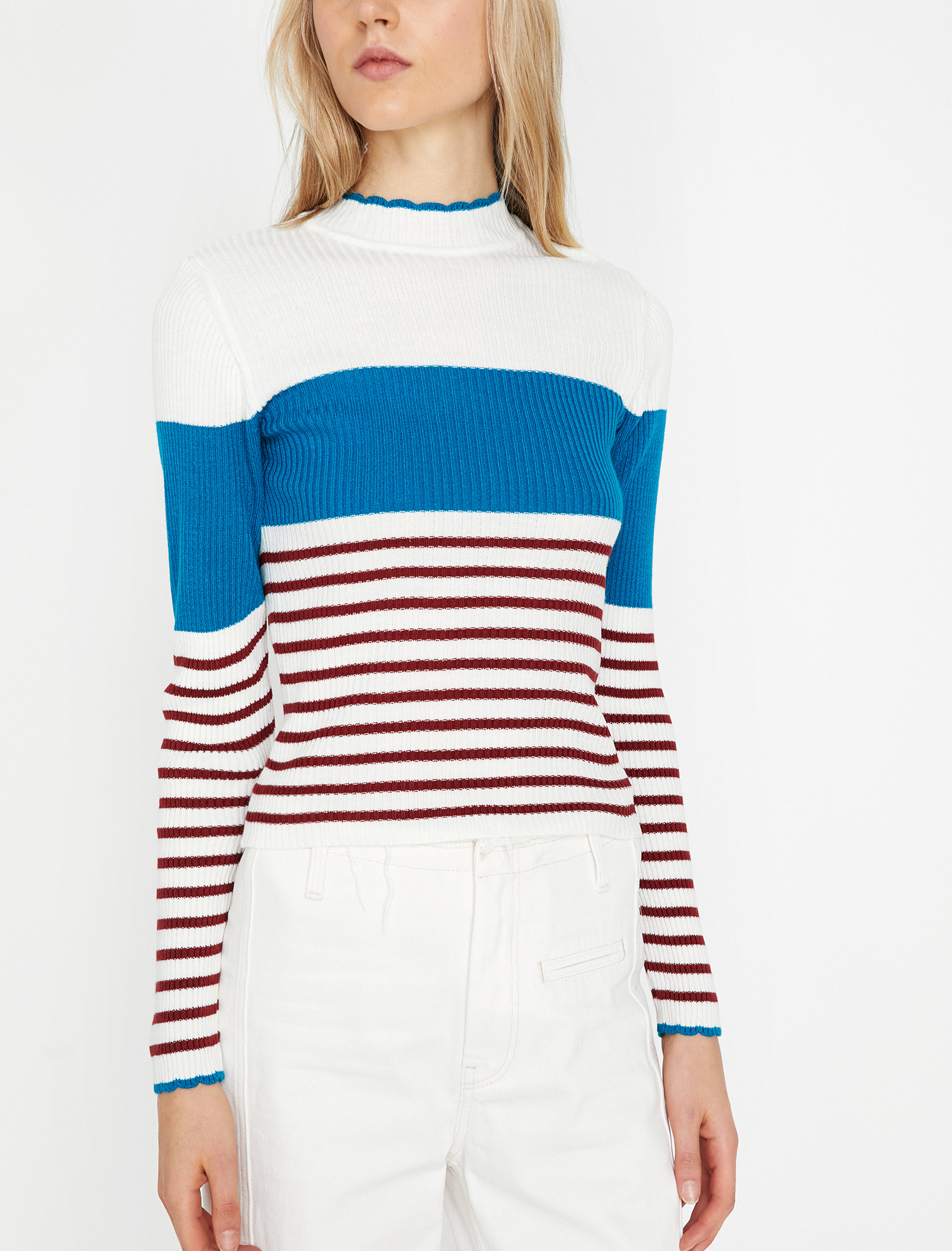   Çizgili Triko Kazak