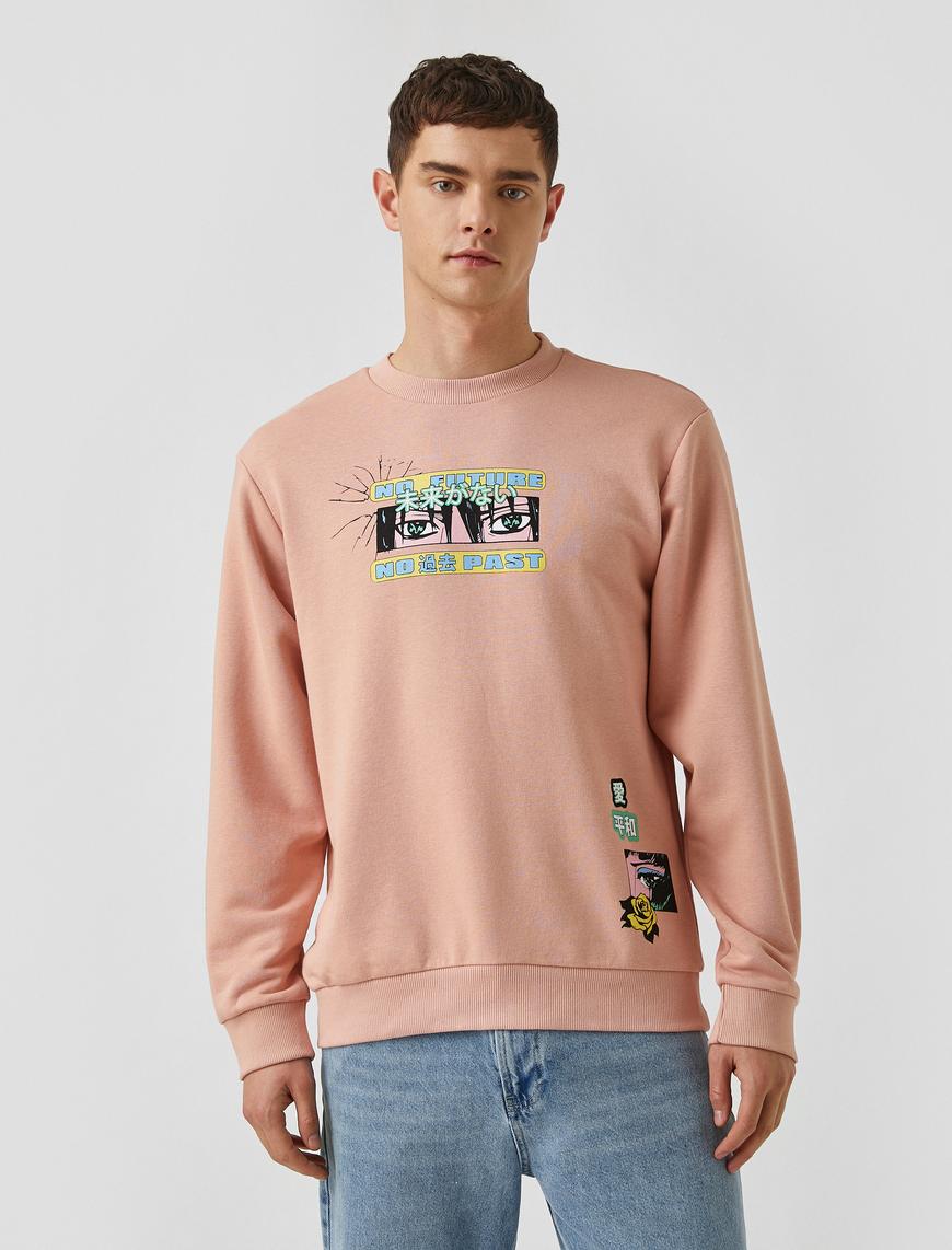   Baskılı Kapüşonlu Sweatshirt