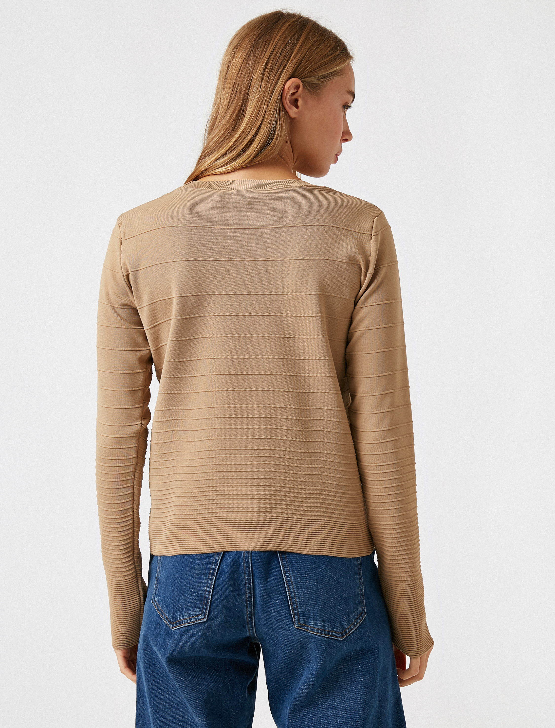   Bisiklet Yaka Uzun Kollu Triko Kazak