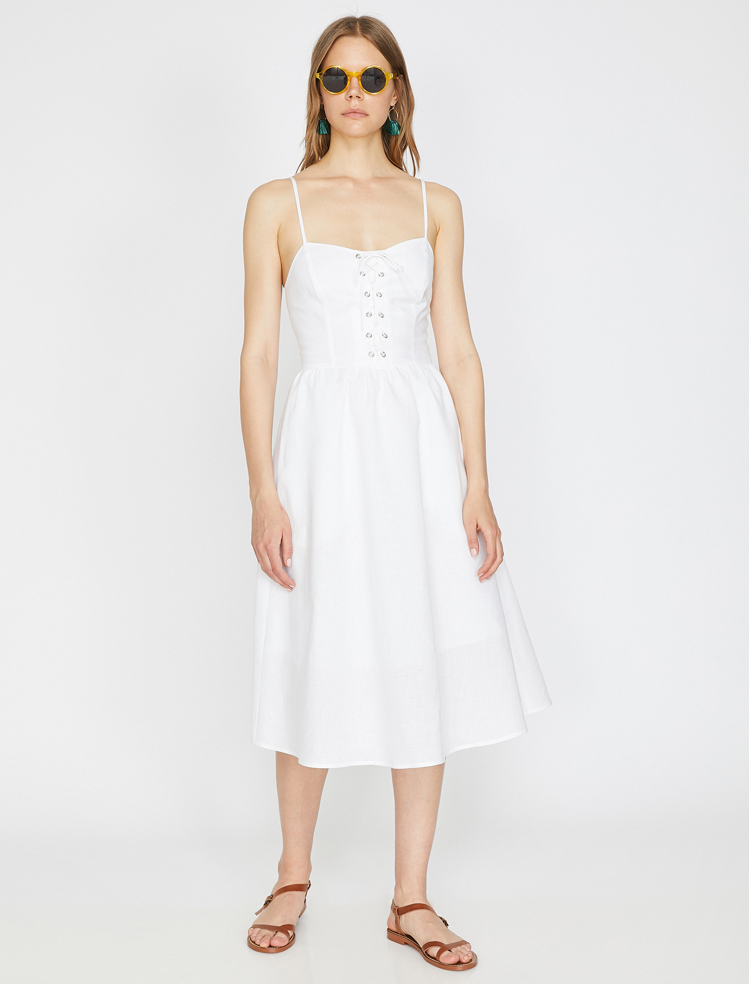   Askılı Midi Boy Elbise