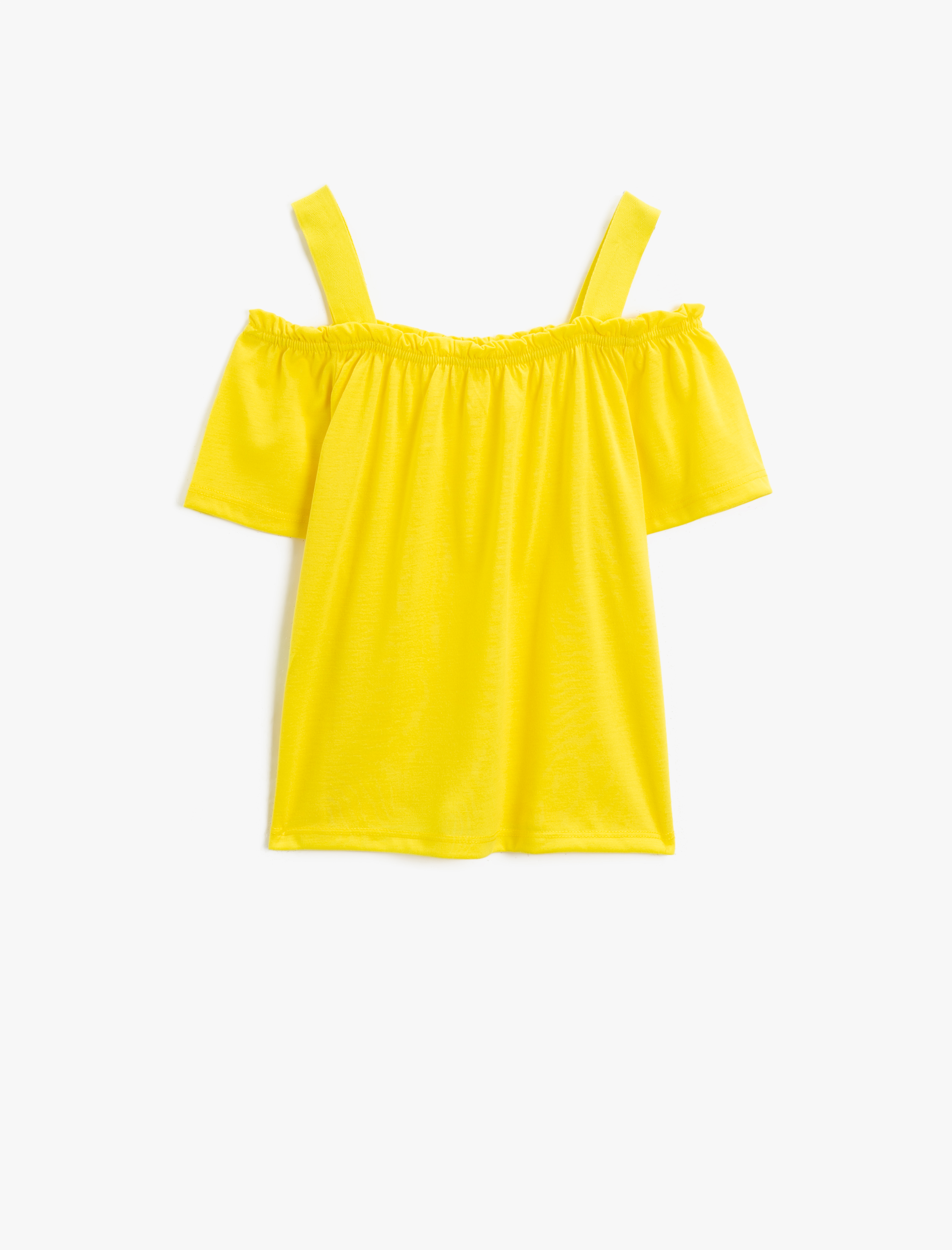  Kız Çocuk Fırfırlı Tişört Omuz Detaylı