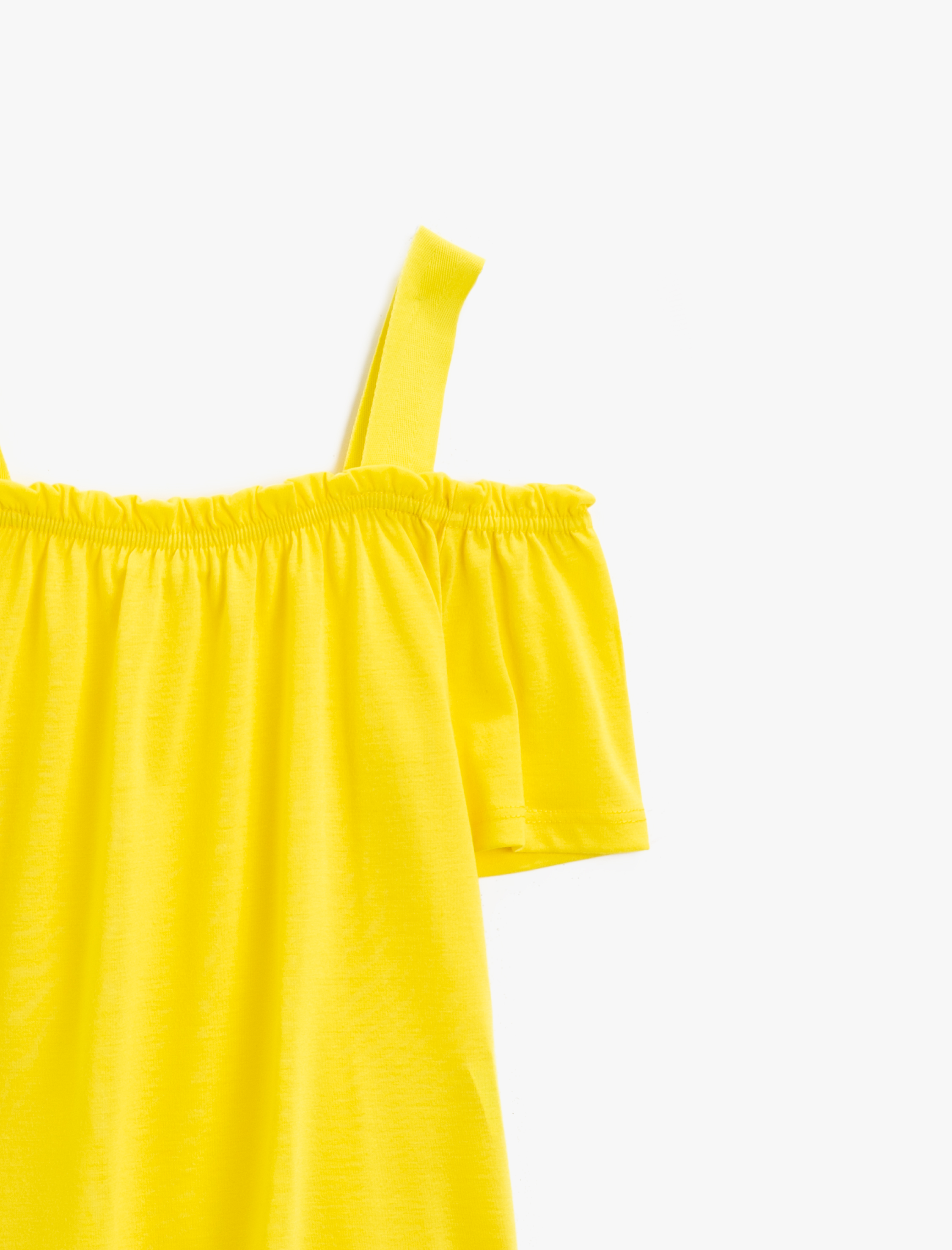  Kız Çocuk Fırfırlı Tişört Omuz Detaylı