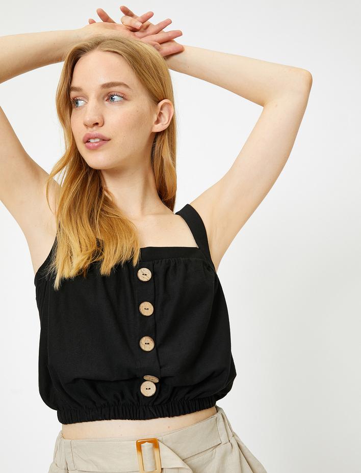  Düğme Detaylı Atlet