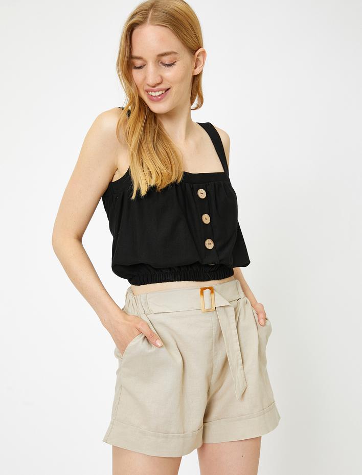  Düğme Detaylı Atlet