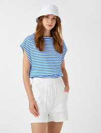 Çizgili Tişört Pamuklu