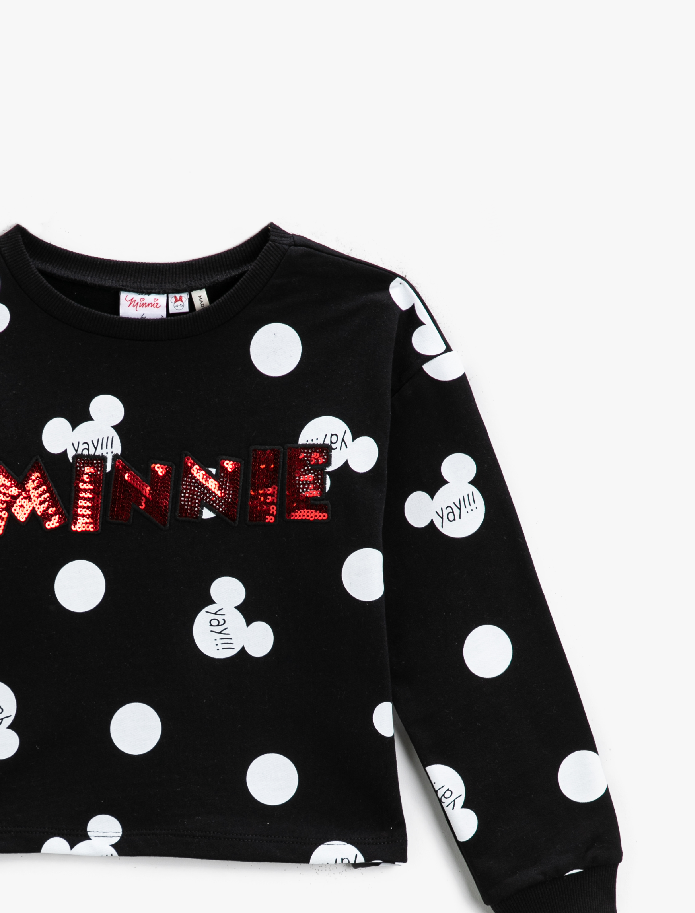  Kız Çocuk Minnie Mouse Lisanslı Pullu Sweatshirt