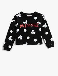 Minnie Mouse Lisanslı Pullu Sweatshirt