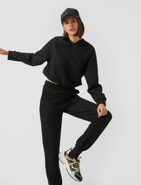 Kapüşonlu Kapitone Sweatshirt