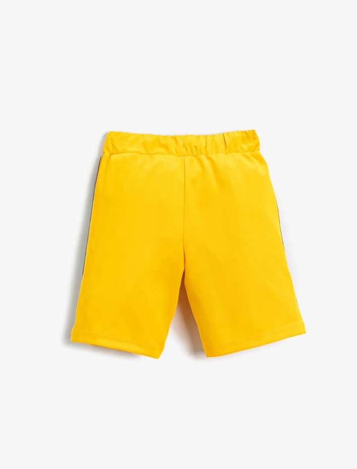 Erkek Çocuk Slogan Baskılı Şort Beli Bağcıklı