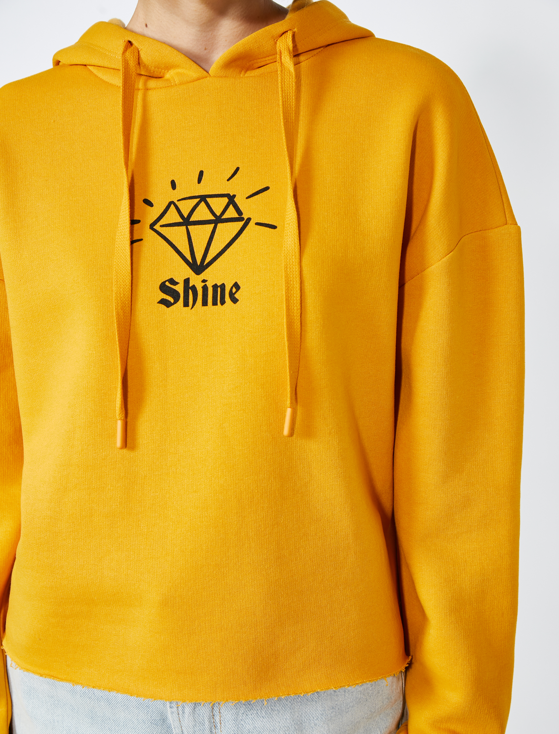   Elmas Baskılı Kapüşonlu Sweatshirt