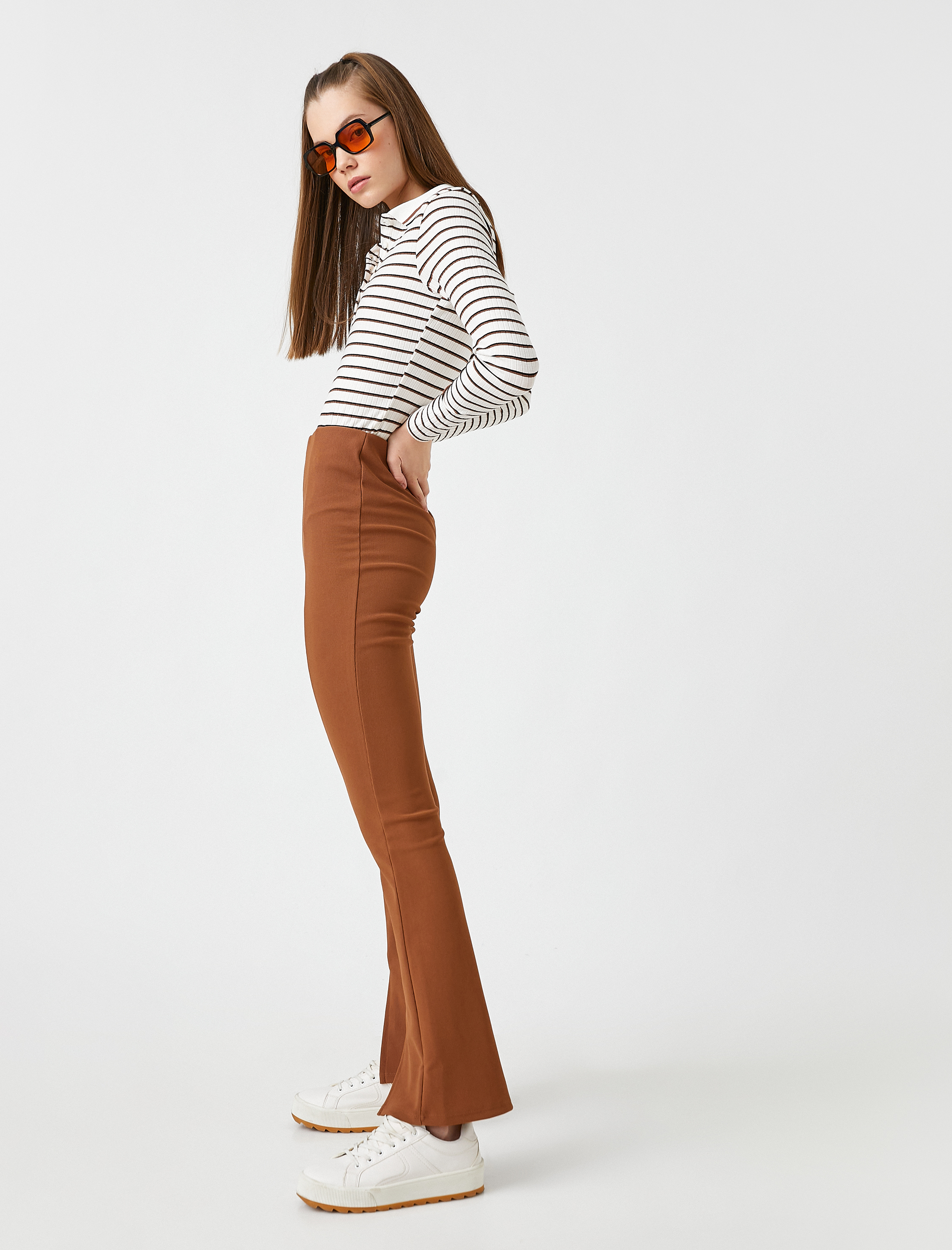   Yüksek Bel İspanyol Paça Pantolon