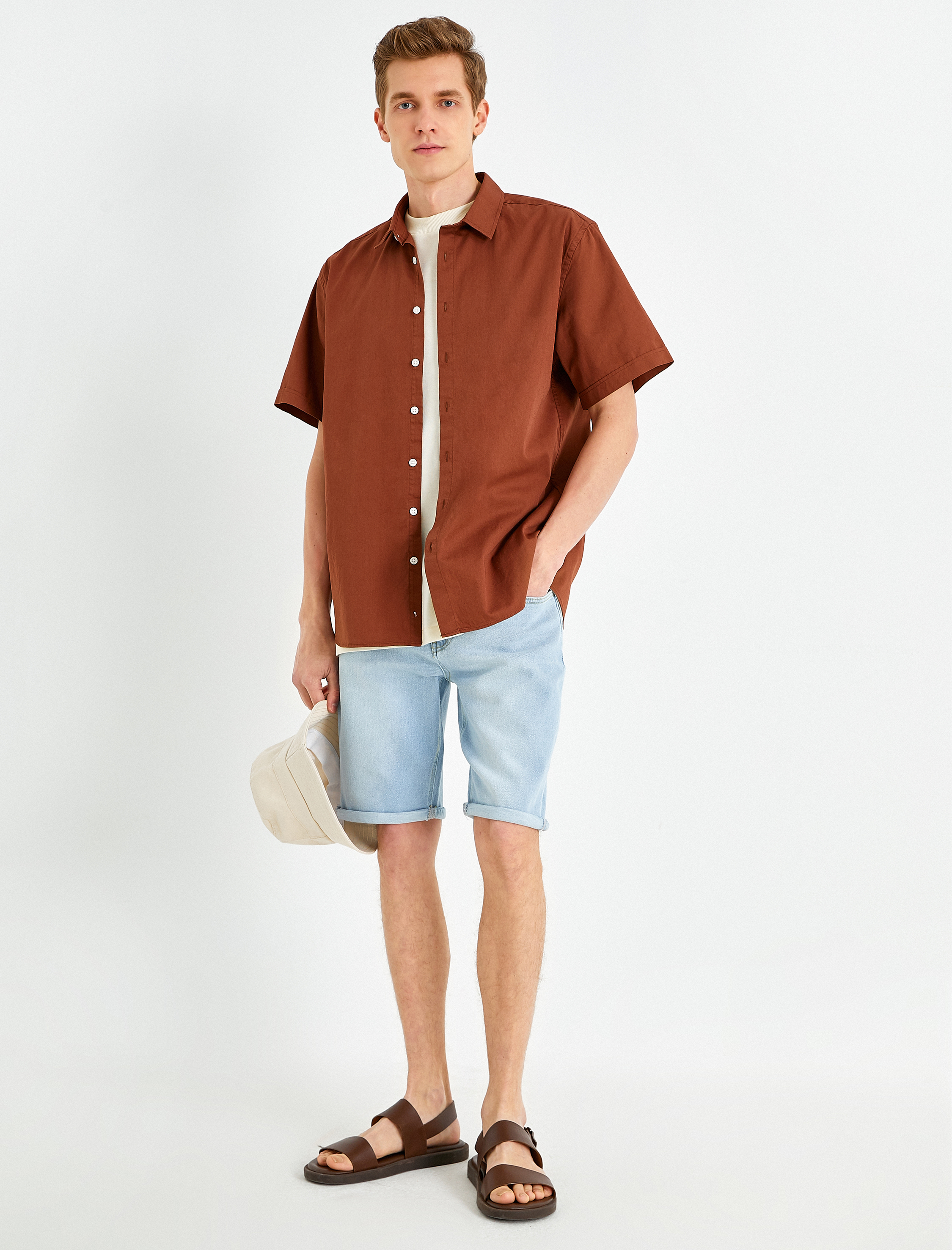   Kot Şort Katlı Paça Detaylı