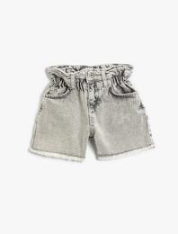 Basic Kot Şort Pamuklu Beli Lastikli