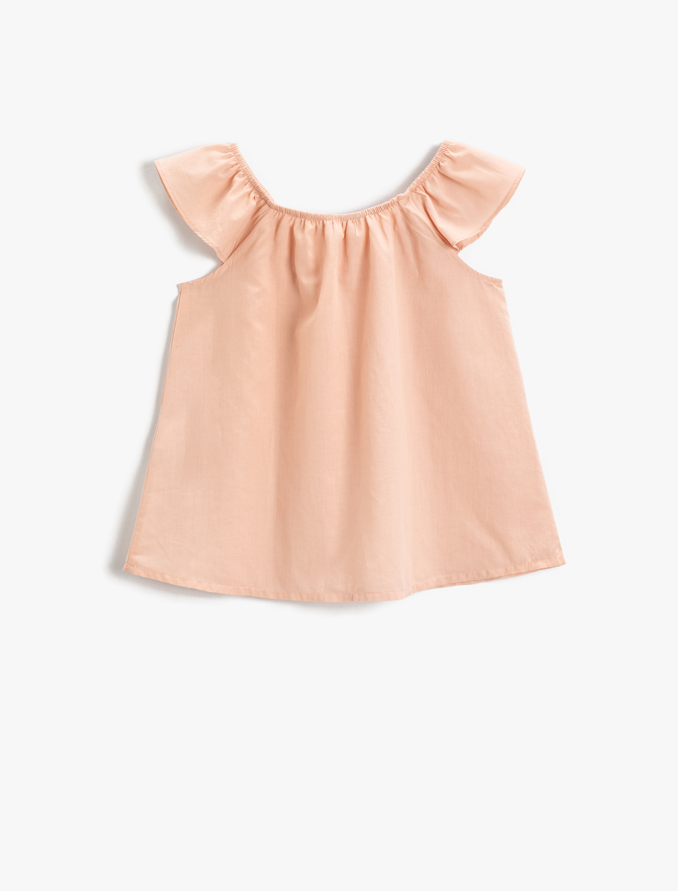  Kız Çocuk Kolları Fırfırlı Bluz Pamuklu