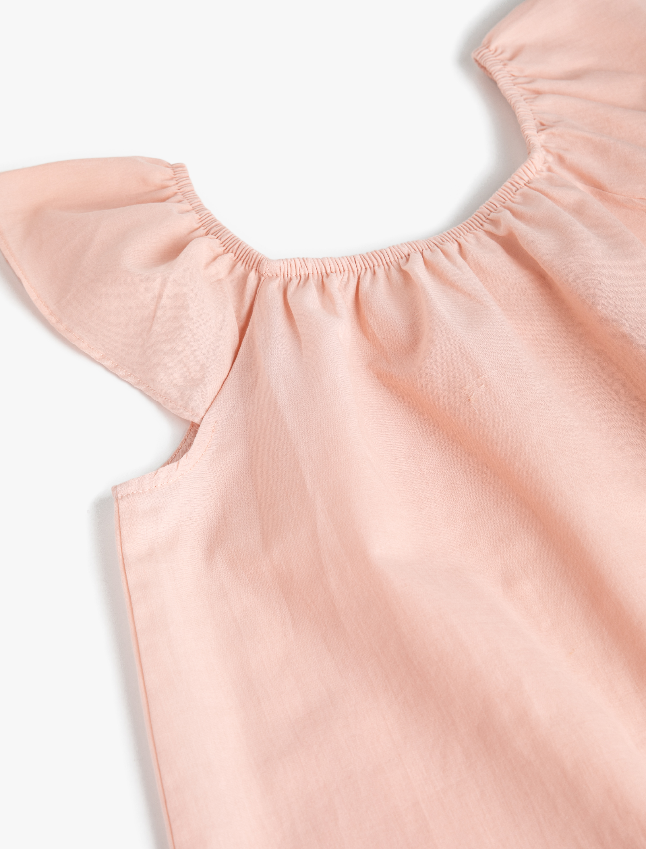  Kız Çocuk Kolları Fırfırlı Bluz Pamuklu