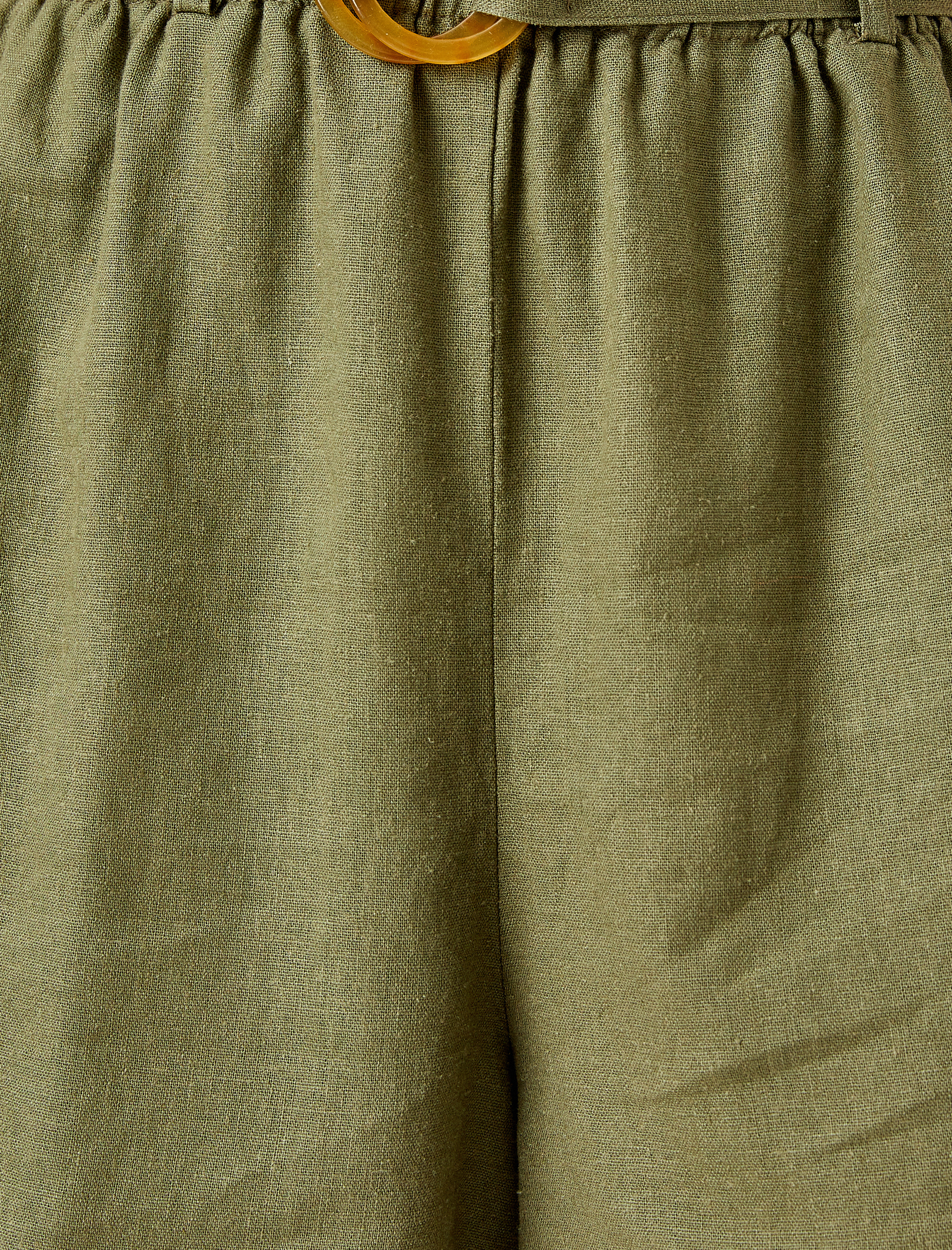   Cepli Keten Şort Kemerli