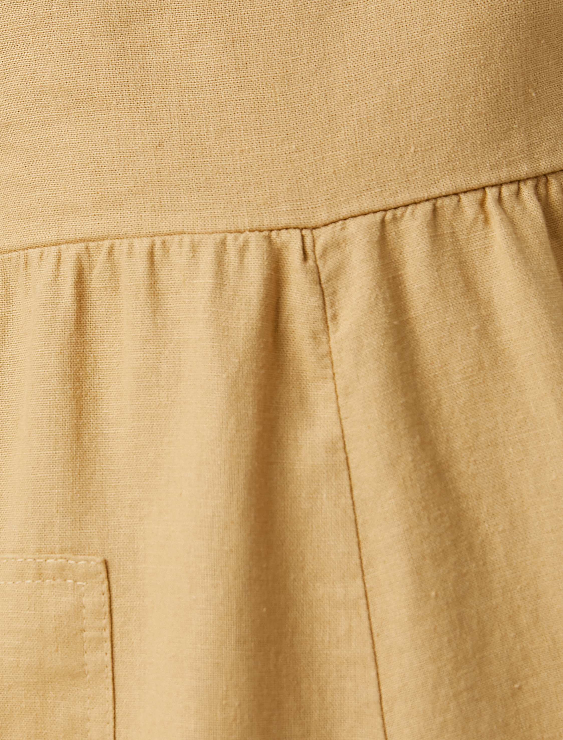 Şort Tulum Sırt Detaylı Keten Karışımlı