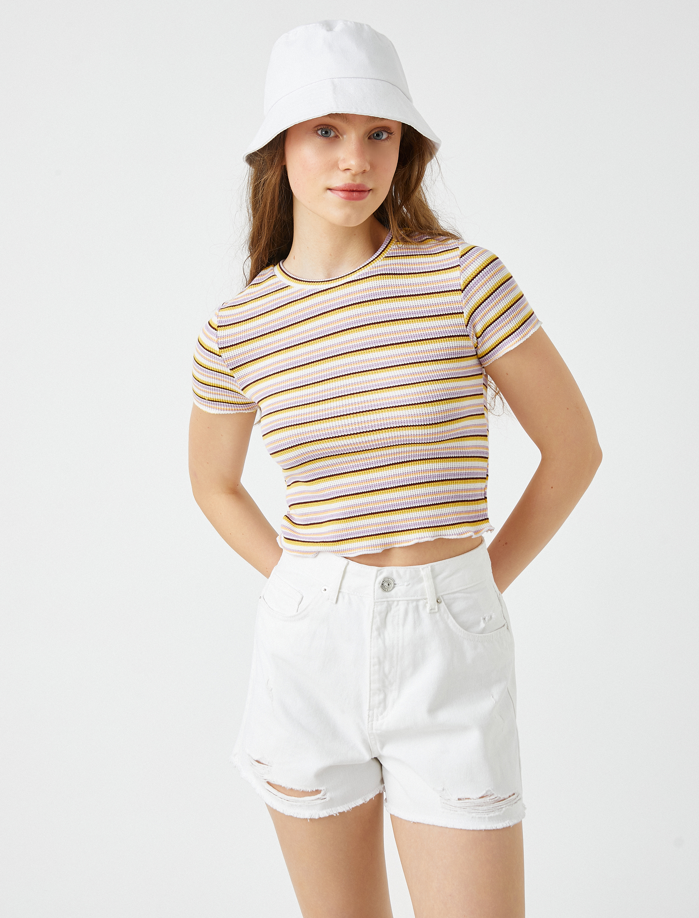   Kısa Kollu Tişört Bisiklet Yaka