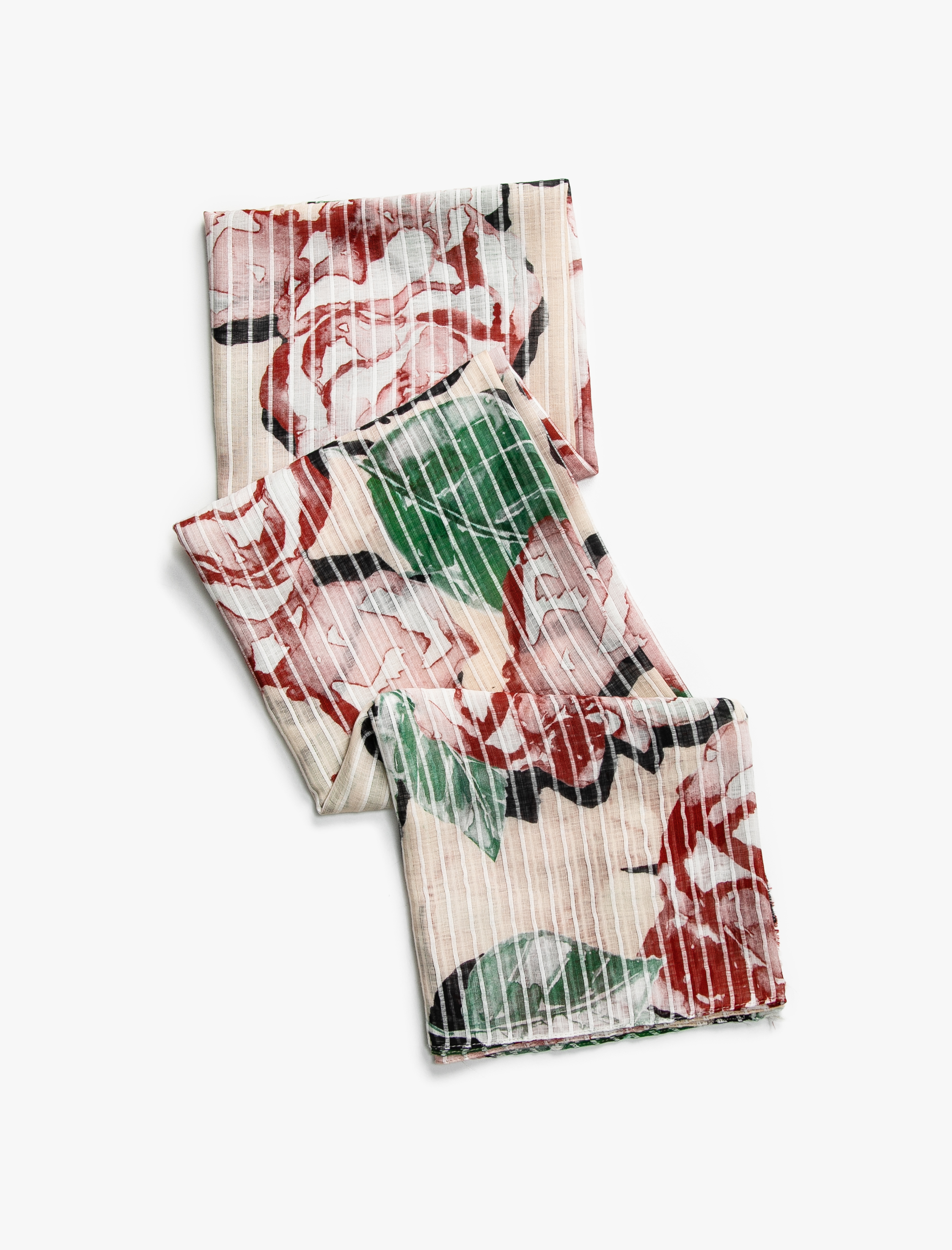  Kadın Çiçekli Şerit Detaylı Şal