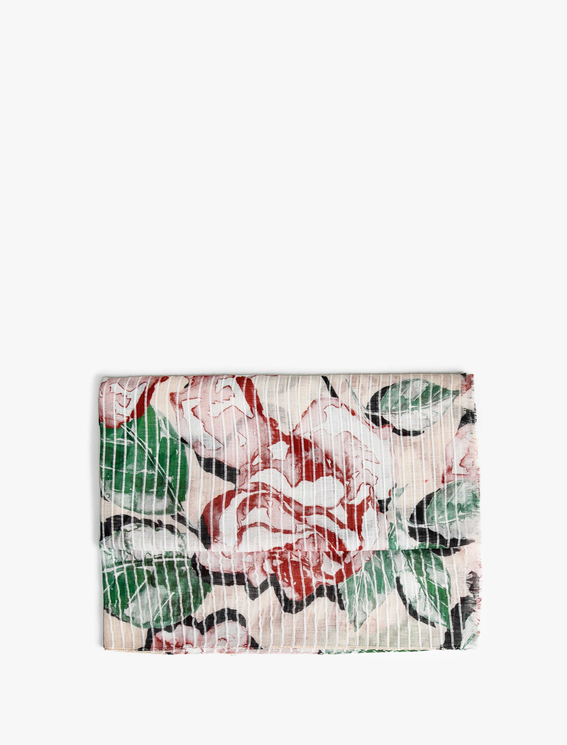  Kadın Çiçekli Şerit Detaylı Şal