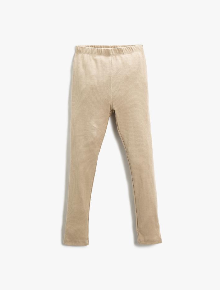 Kız Çocuk Basic Beli Lastikli Ribanalı Tayt