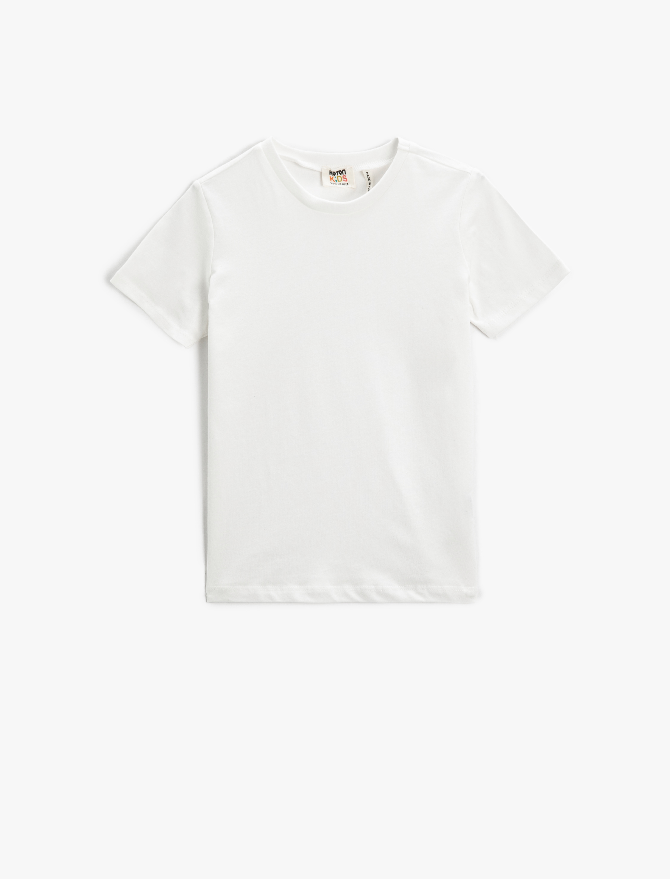  Erkek Çocuk Basic Kısa Kollu Tişört Bisiklet Yaka Pamuklu