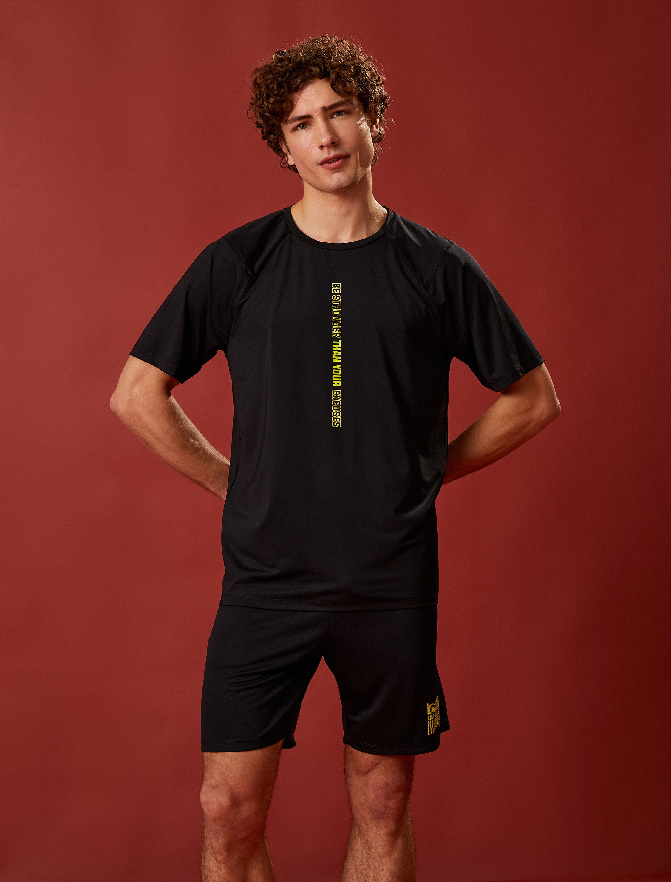   Spor Tişört Slogan Baskılı Bisiklet Yaka