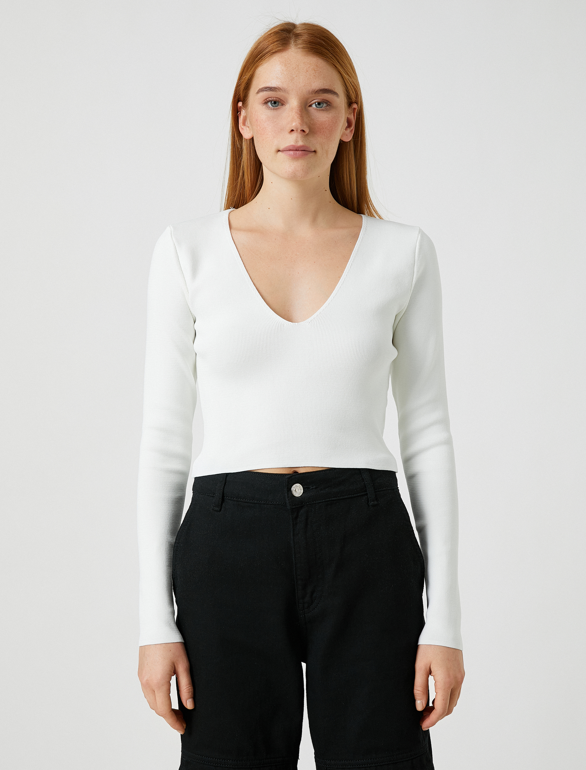 Yumuşak Dokulu Kazak Kısa Kollu Yarım Balıkçı Yaka