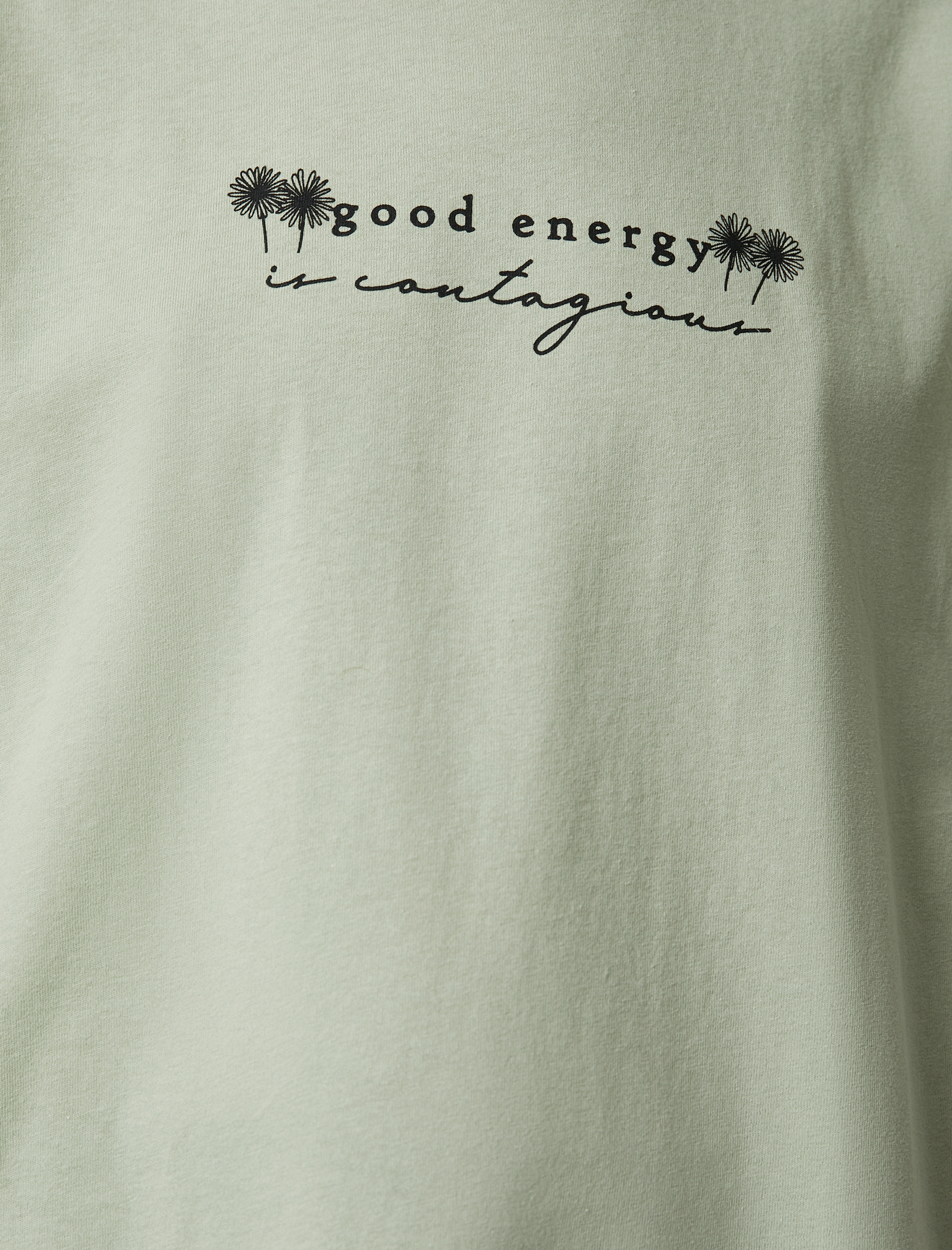   Slogan Baskılı Tişört Bisiklet Yaka Kısa Kollu