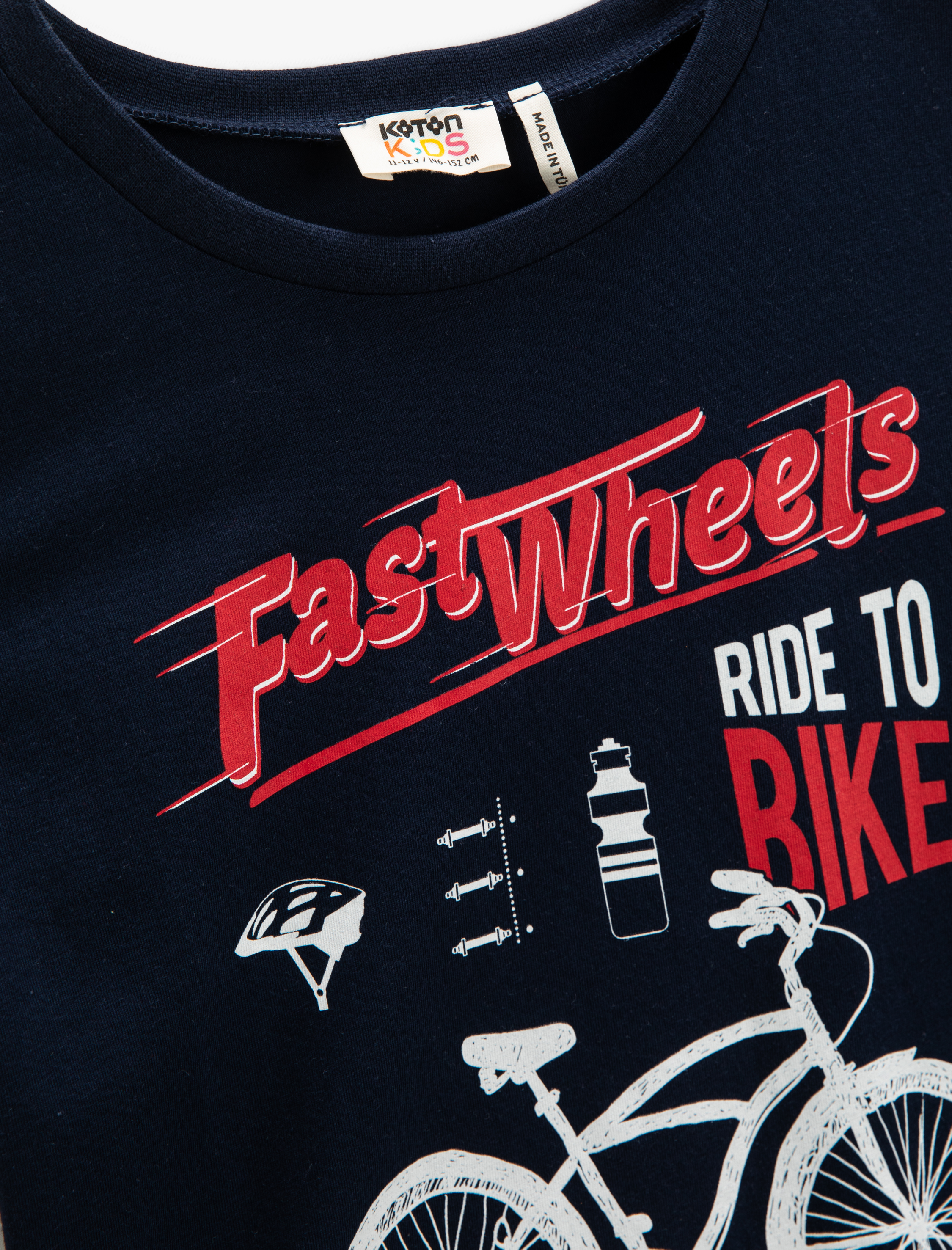 Erkek Çocuk Kısa Kollu Bisiklet Yaka Tişört Baskılı Pamuklu Bisiklet Temalı