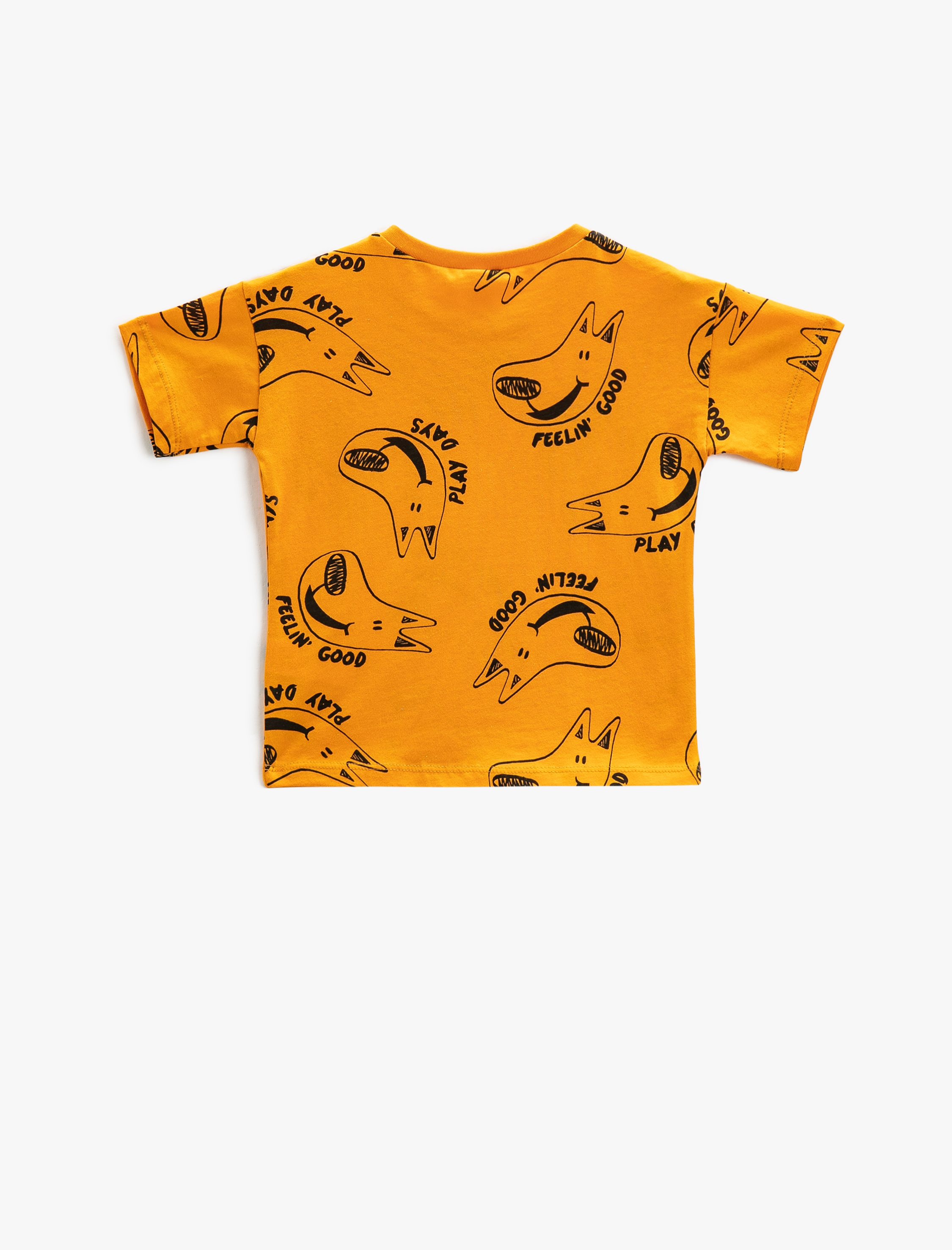  Erkek Bebek Kısa Kollu Tişört Bisiklet Yaka  Köpek Baskılı