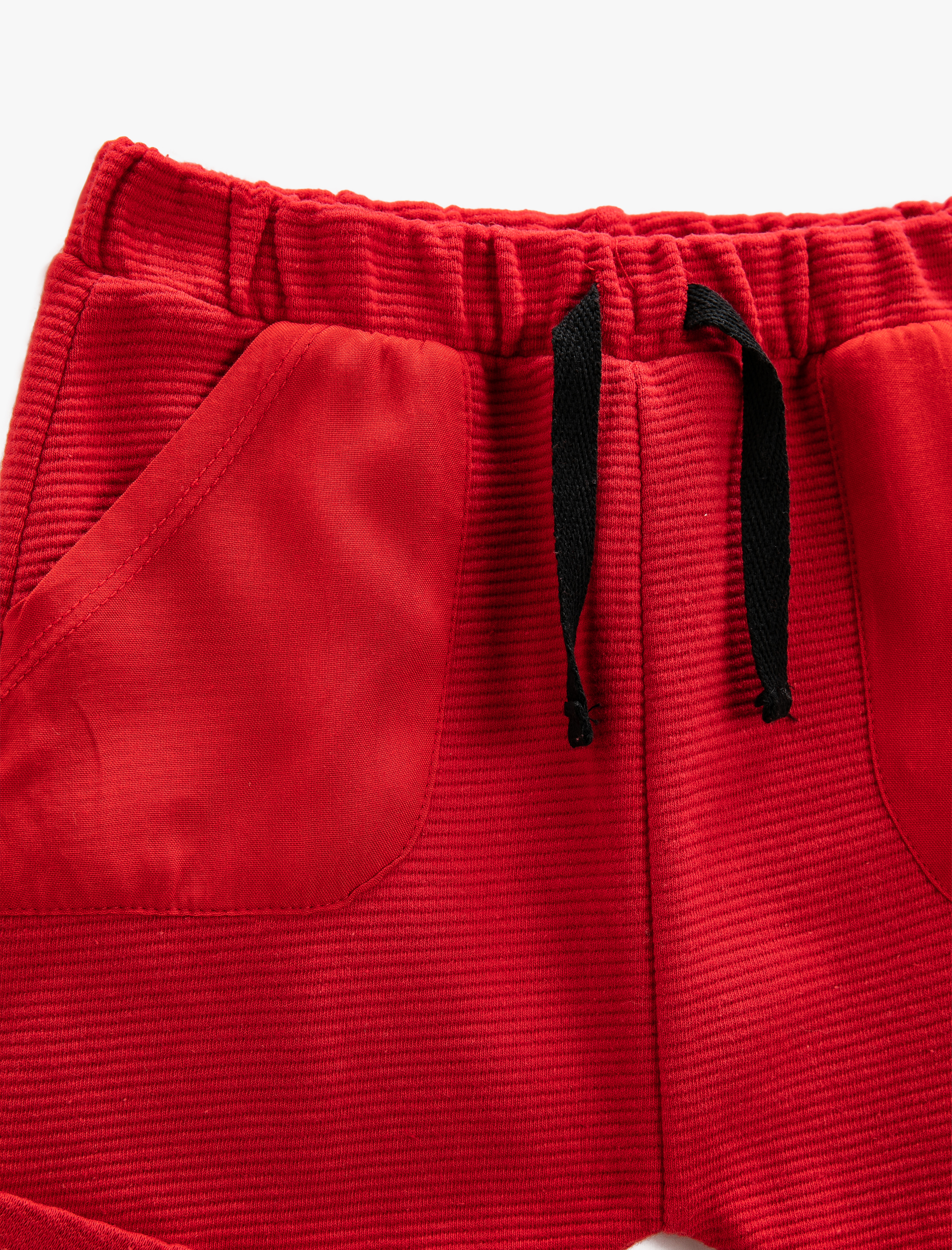  Erkek Bebek Basic Şort Beli Bağlamalı Cepli Dokulu