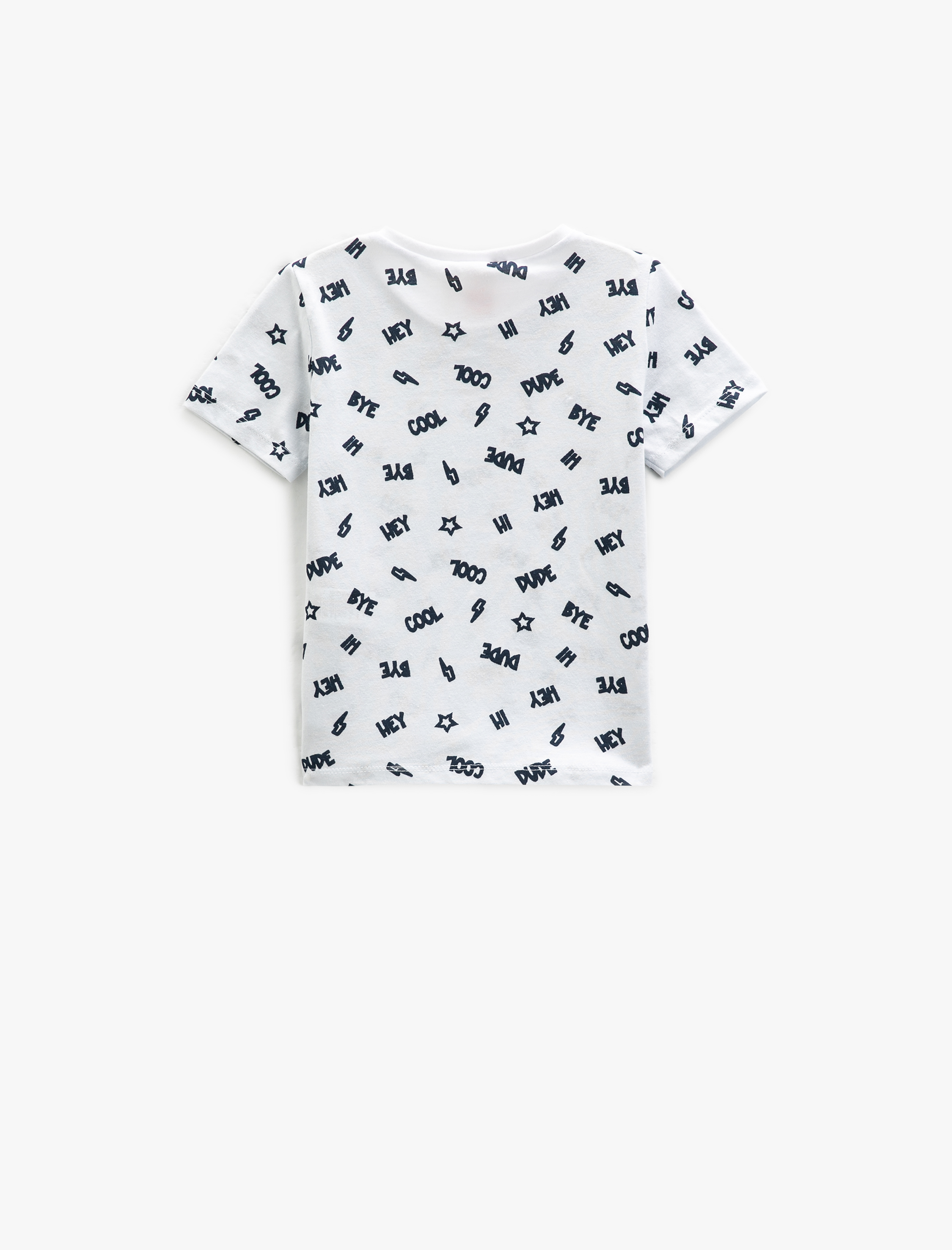  Erkek Bebek Baskılı Kısa Kollu Tişört Bisiklet Yaka