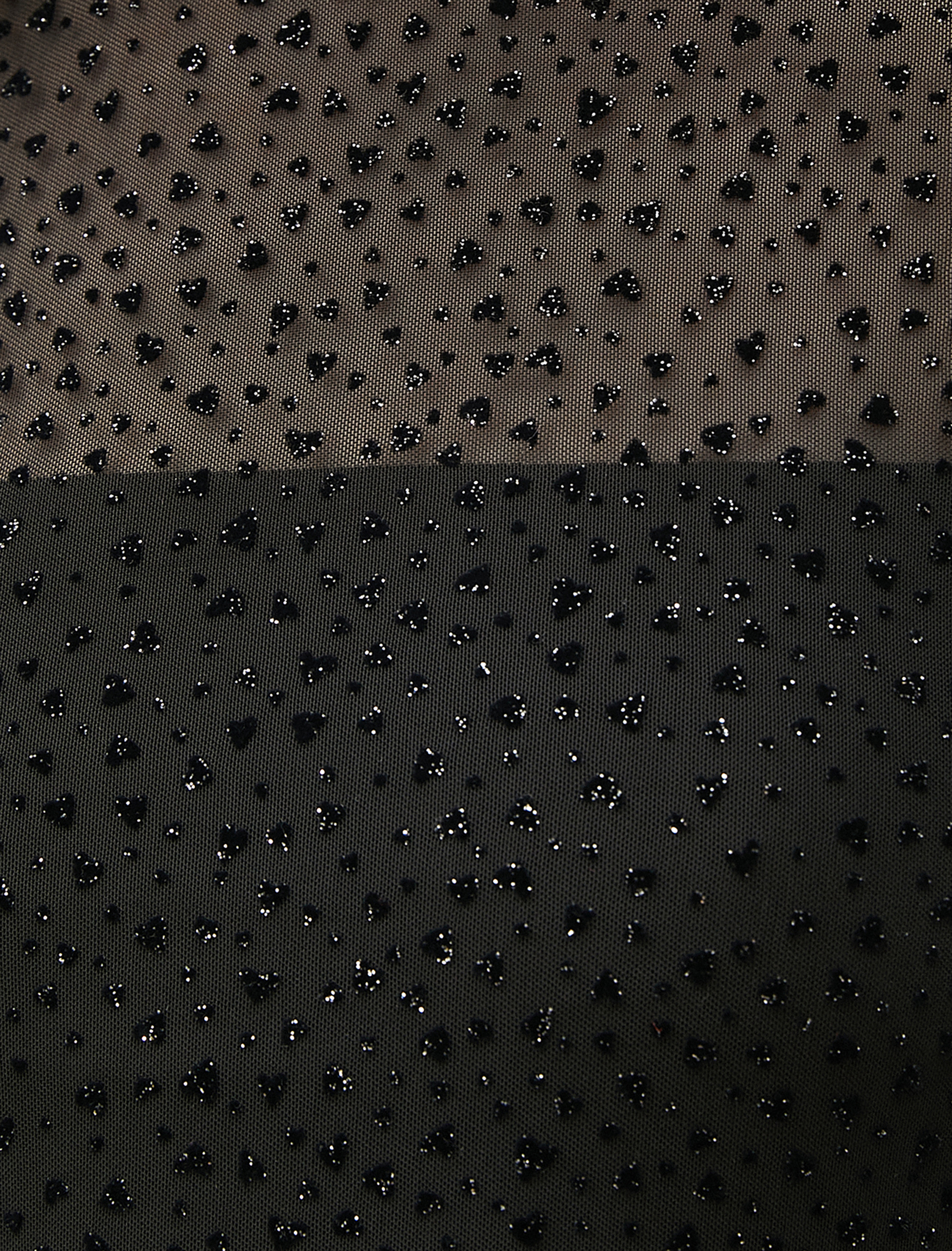   Transparan Bluz Uzun Kollu Simli Kalpli