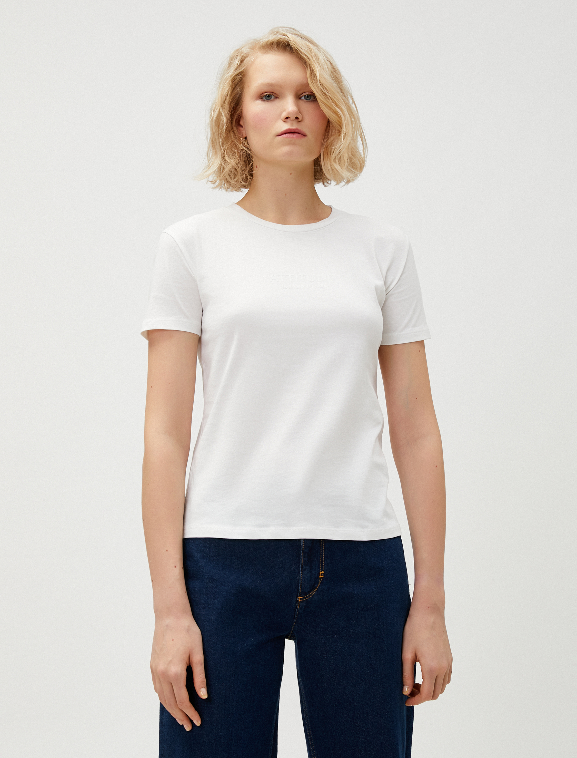   Basic Pamuklu Tişört Kısa Kollu