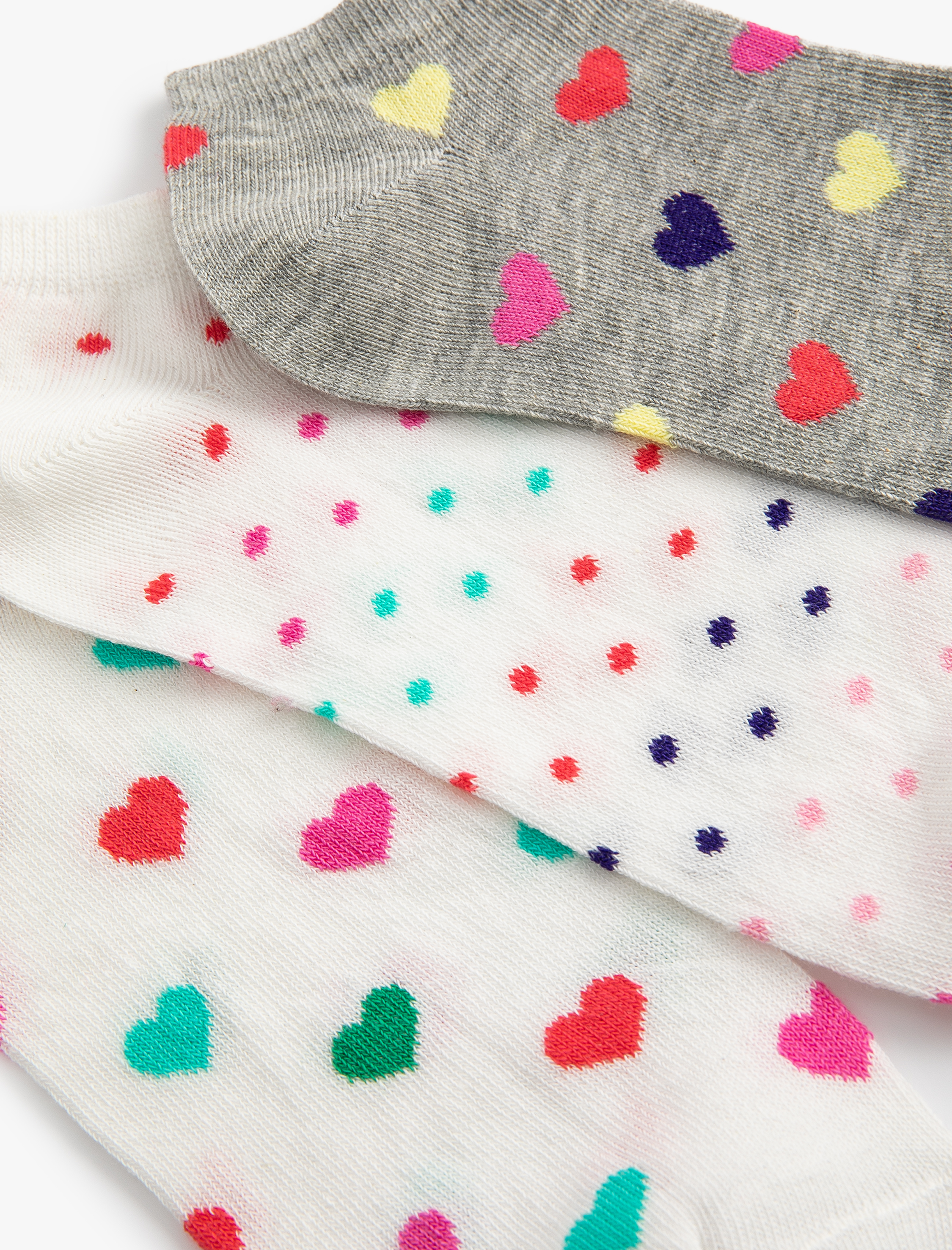  Kadın Kalpli 3'lü Patik Çorap Seti