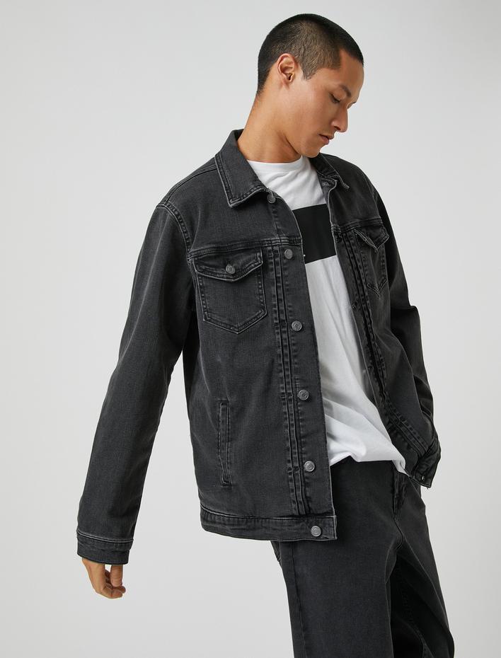  Basic Kot Ceket Düğmeli Cep Detaylı Klasik Yaka