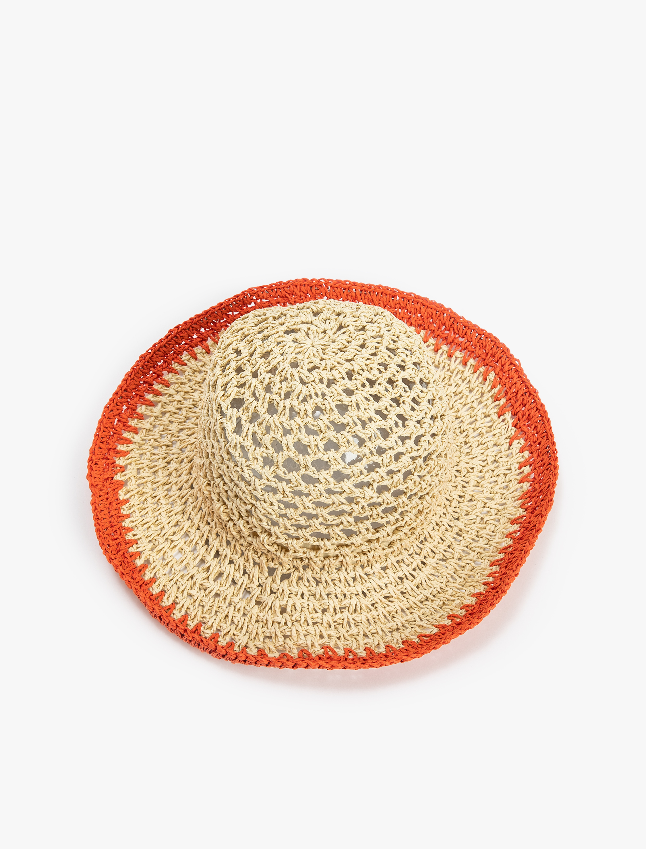  Kadın Hasır Şapka Tığ İşi Görünümlü