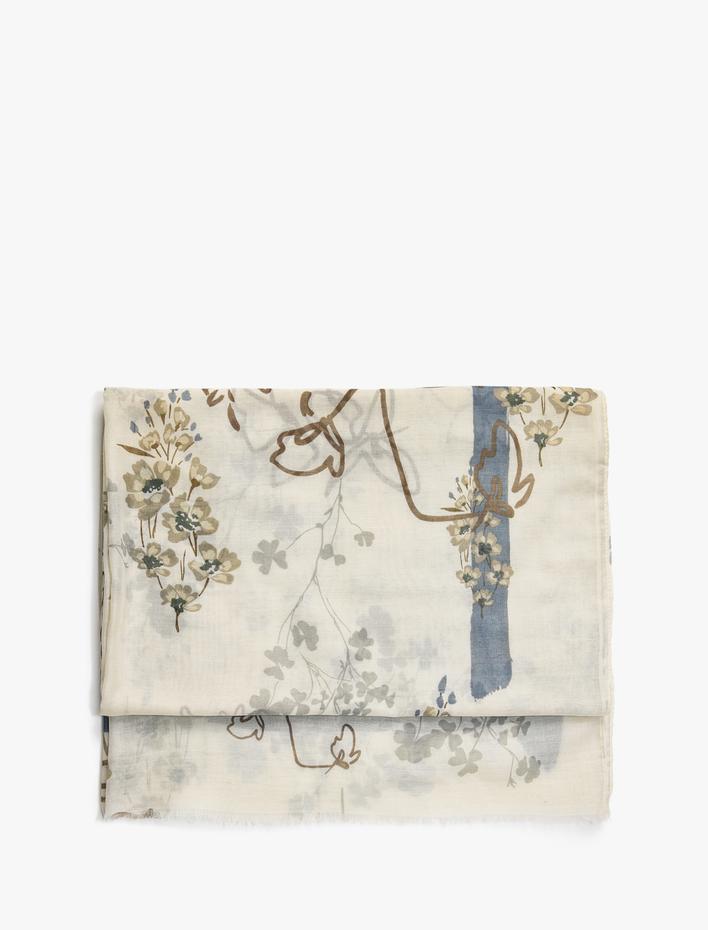 Kadın Şal Çok Renkli Çiçekli 95x195 cm