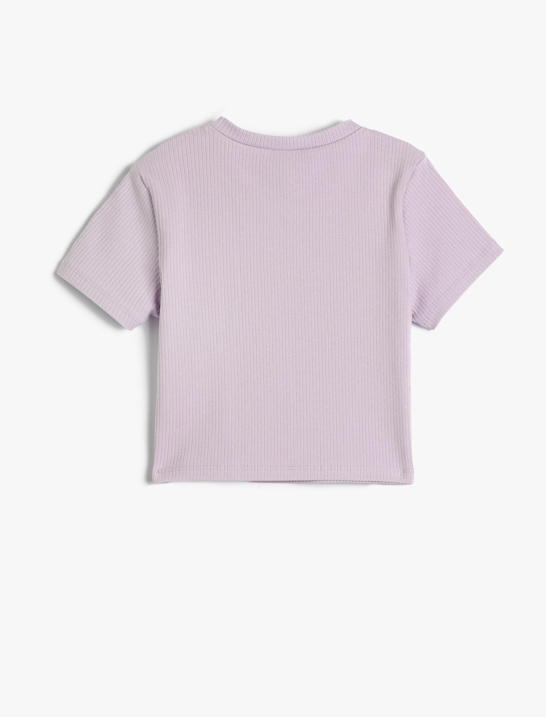  Kız Çocuk Crop Tişört Grafiti Baskılı Pamuklu Kısa Kollu Bisiklet Yaka