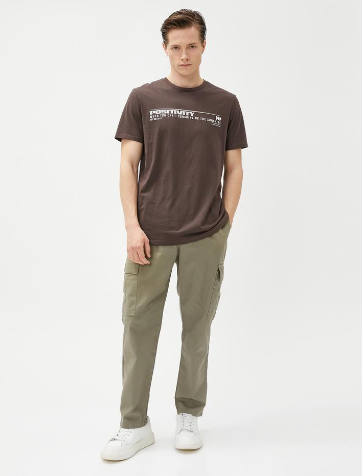  Keten Karışımlı Kargo Pantolon Cepli Beli Bağlamalı