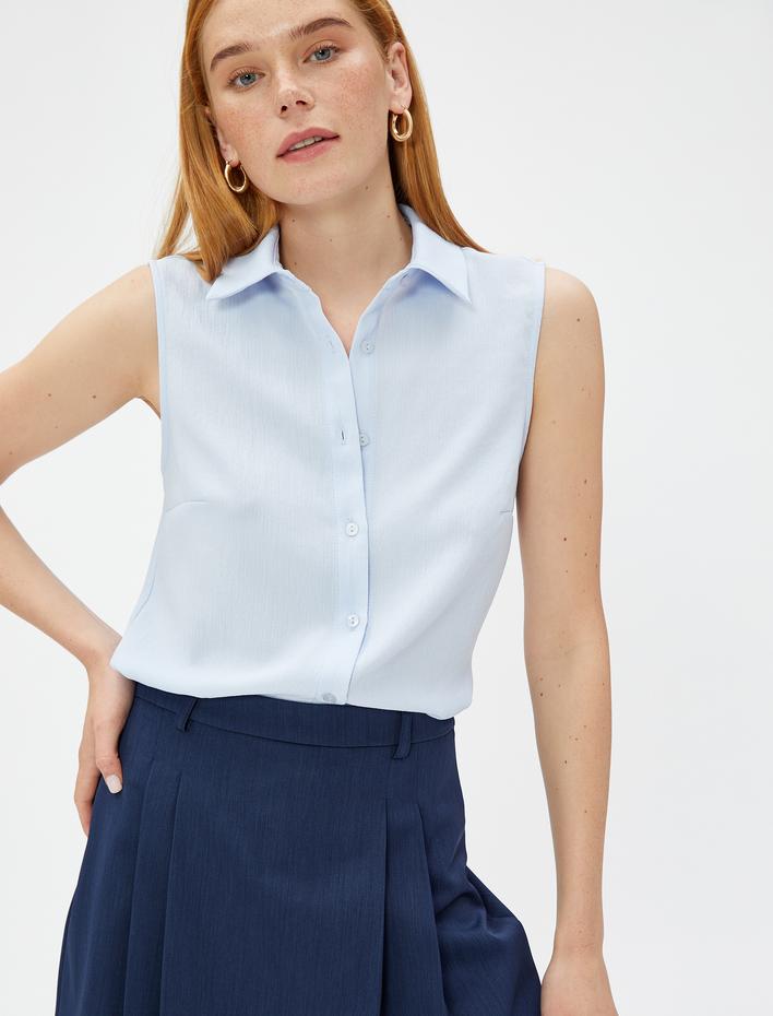  Kolsuz Basic Gömlek Düğmeli