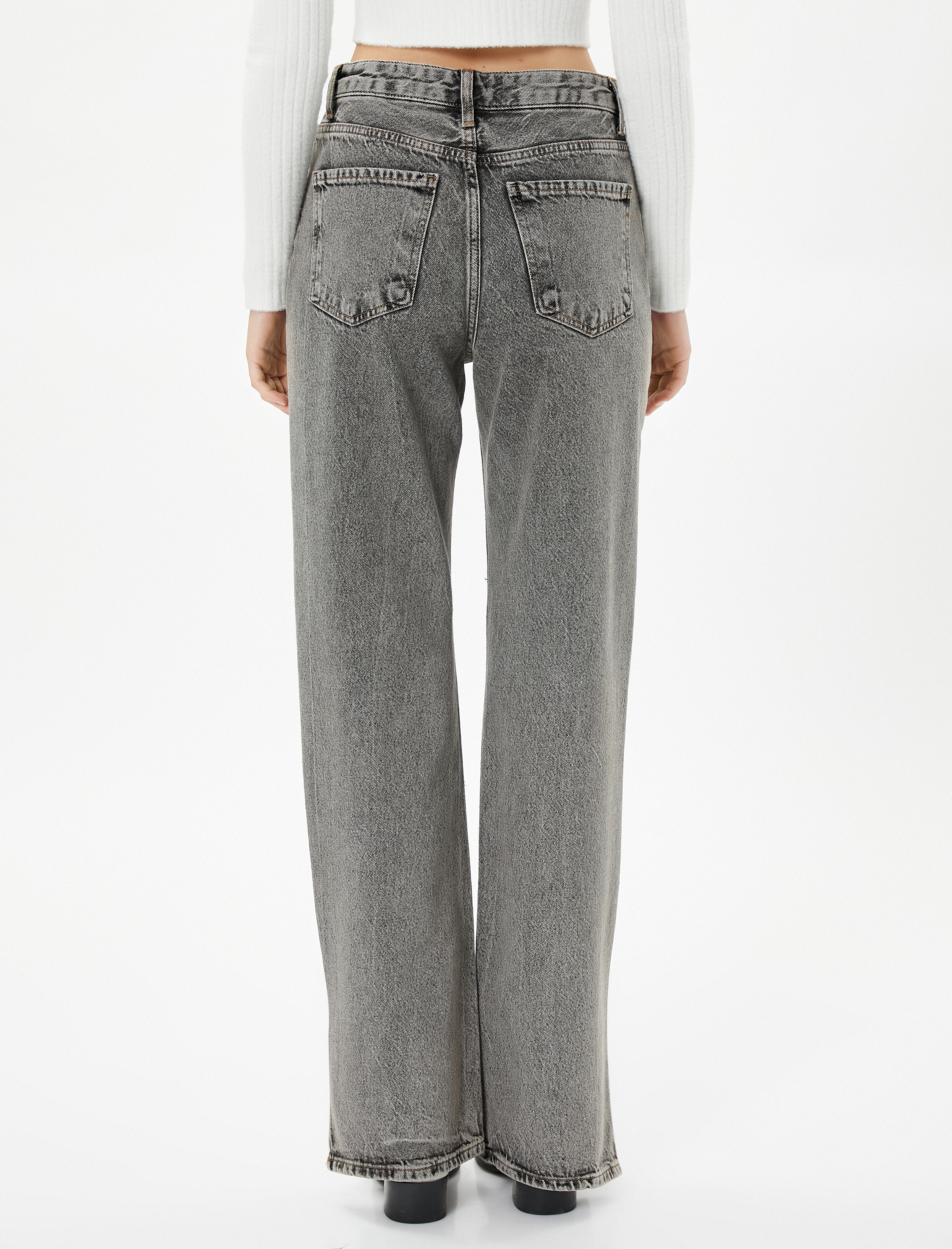   Yüksek Bel Kot Pantolon Düz Paça - Nora Jean