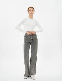 Yüksek Bel Kot Pantolon Düz Paça - Nora Jean