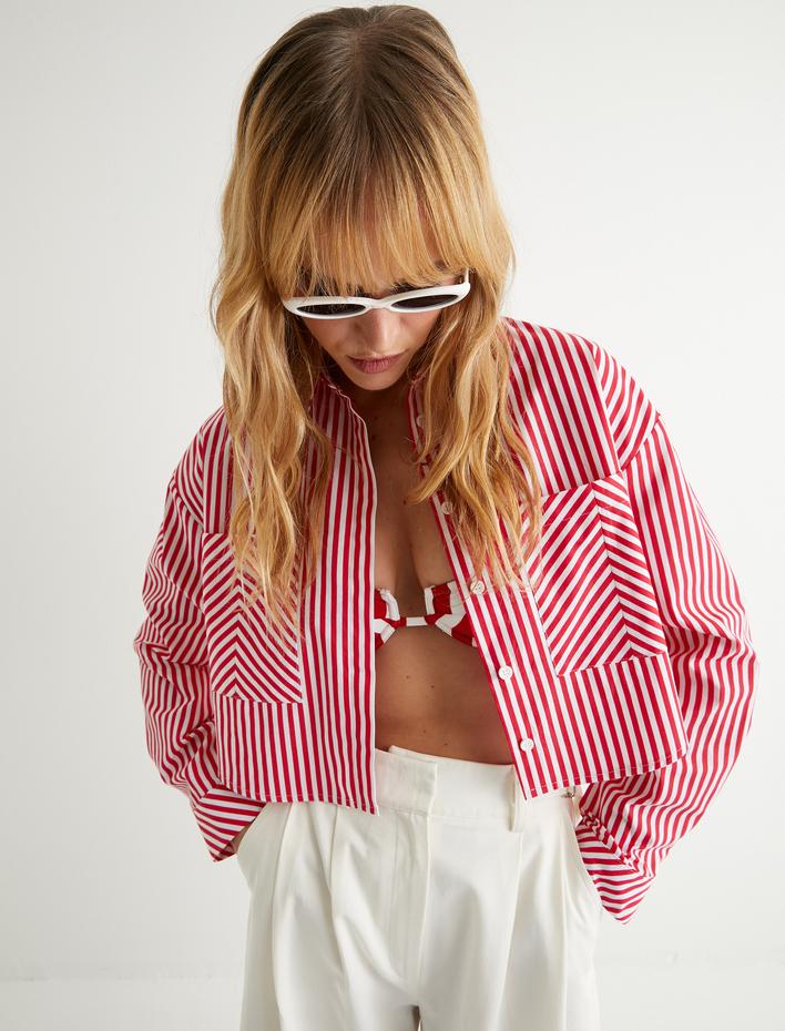  Koton X Sima Tarkan - Uzun Kollu Crop Gömlek