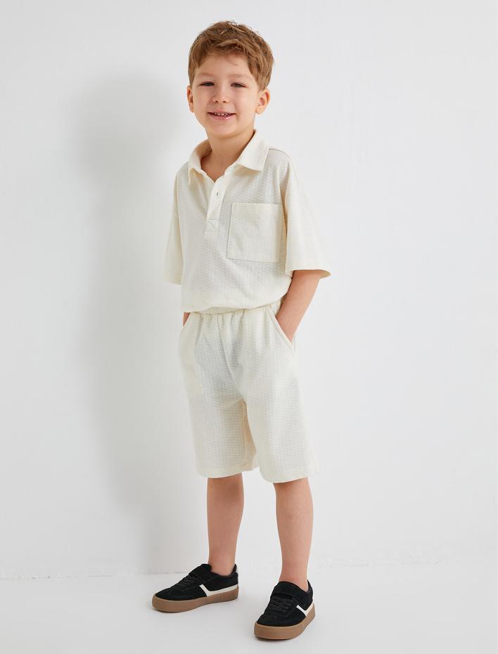 Erkek Çocuk Basic Şort Beli Bağlamalı Pamuk Karışımlı